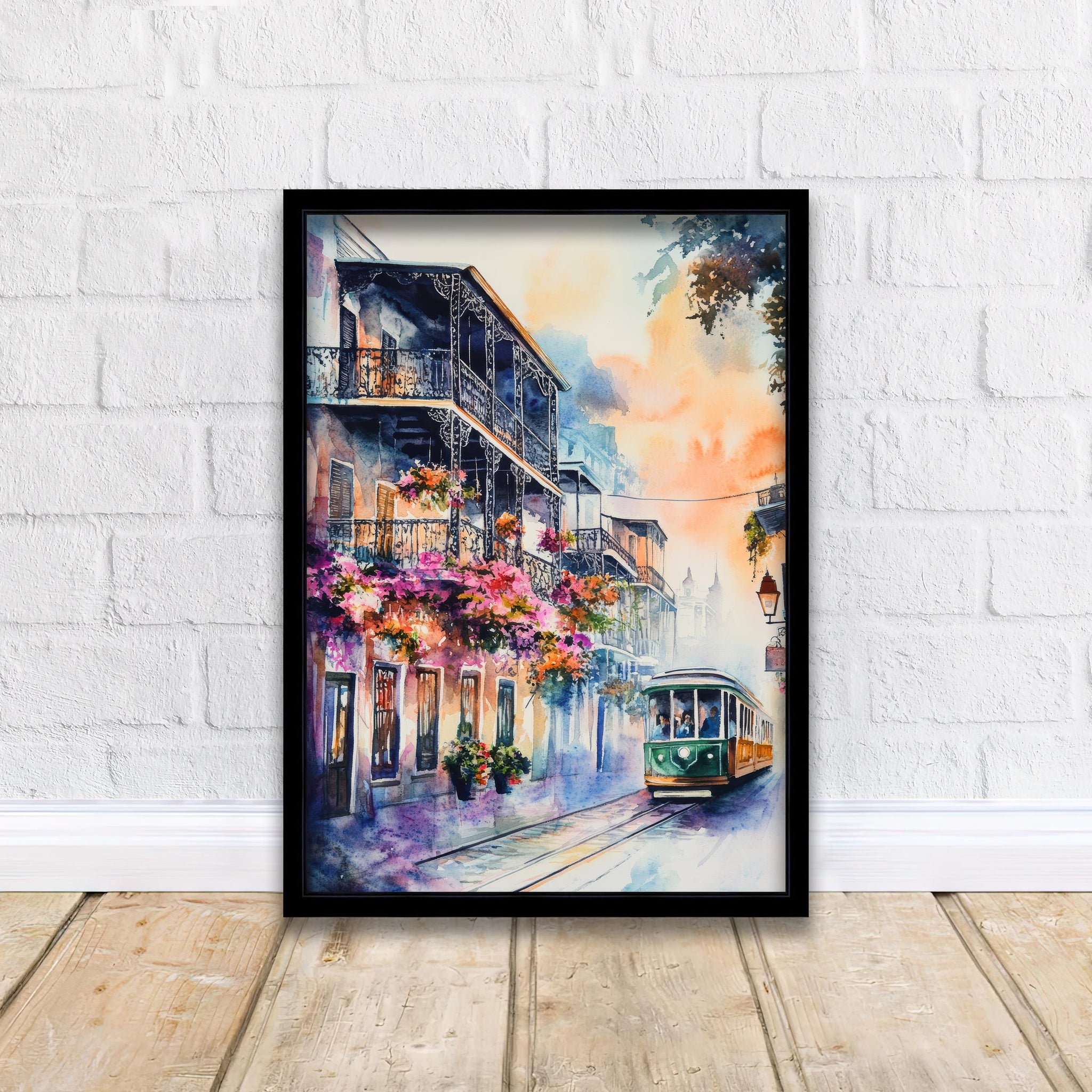 New Orleans Watercolor Painting Wall Art New Orleans Print French Quarter Art Watercolor Art Mardi Gras Decor Louisiana Gift