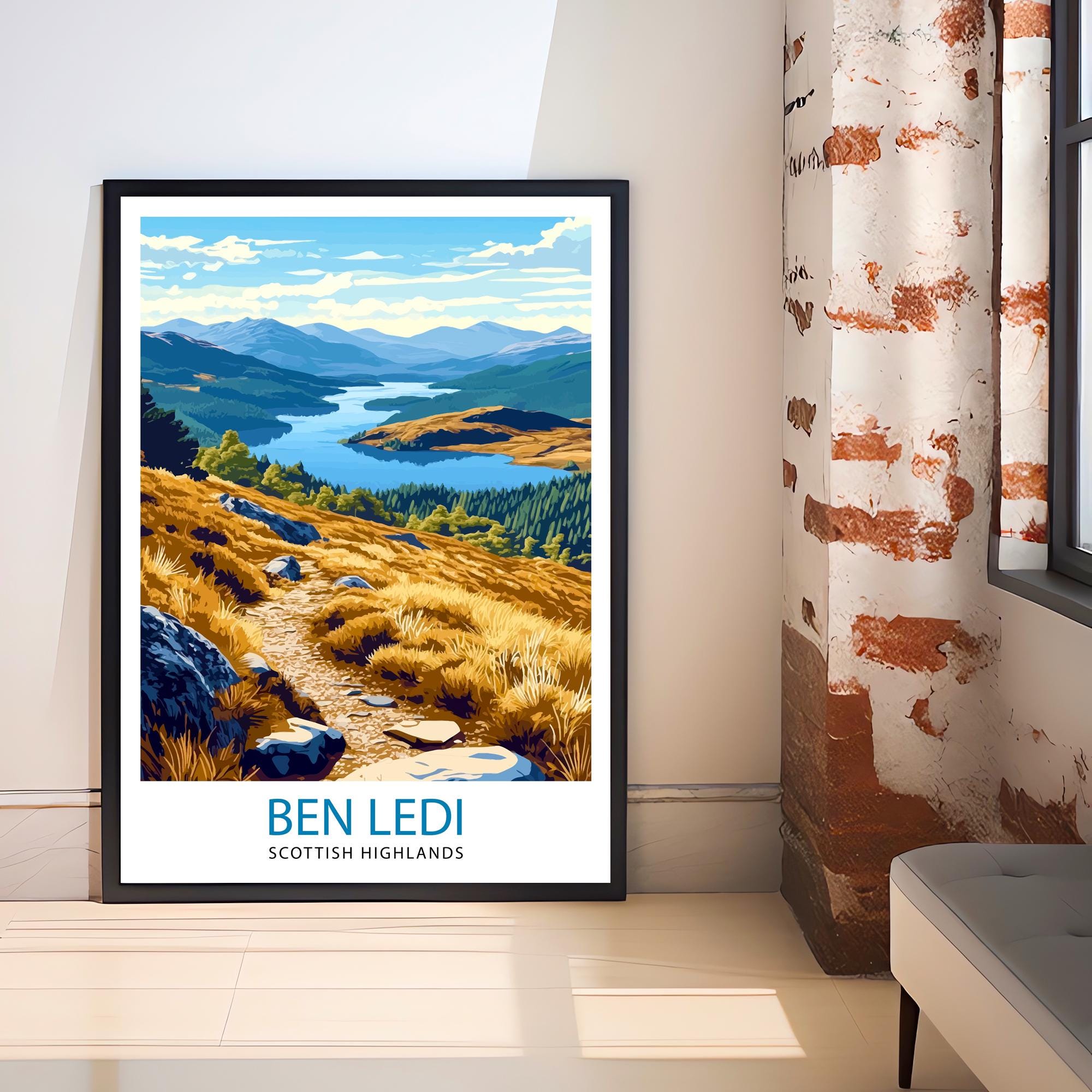 Ben Ledi Scotland Watercolor Painting Wall Art Ben Ledi Poster Scottish Highlands Art Nature Lover Gift Mountain Landscape Art