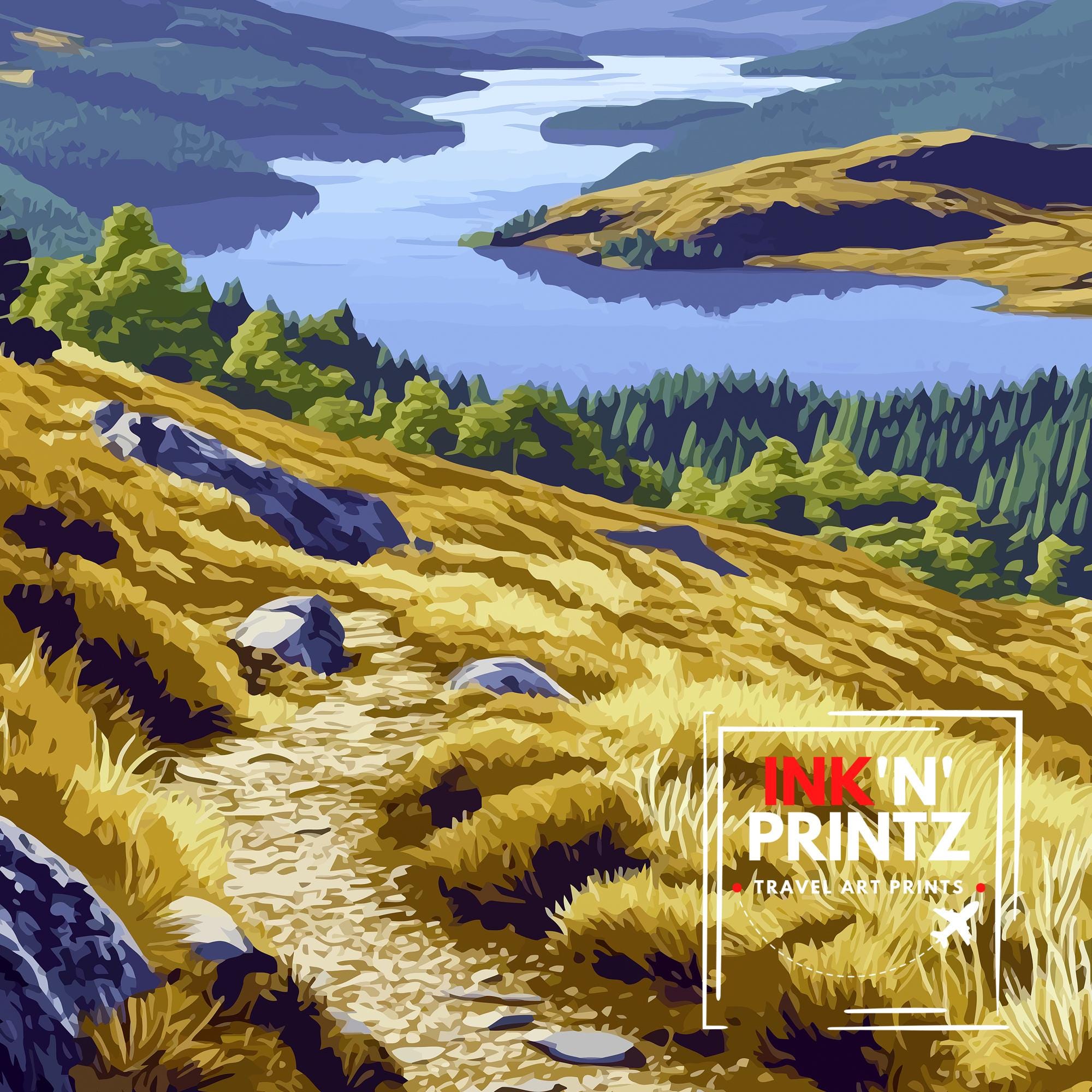 Ben Ledi Scotland Watercolor Painting Wall Art Ben Ledi Poster Scottish Highlands Art Nature Lover Gift Mountain Landscape Art