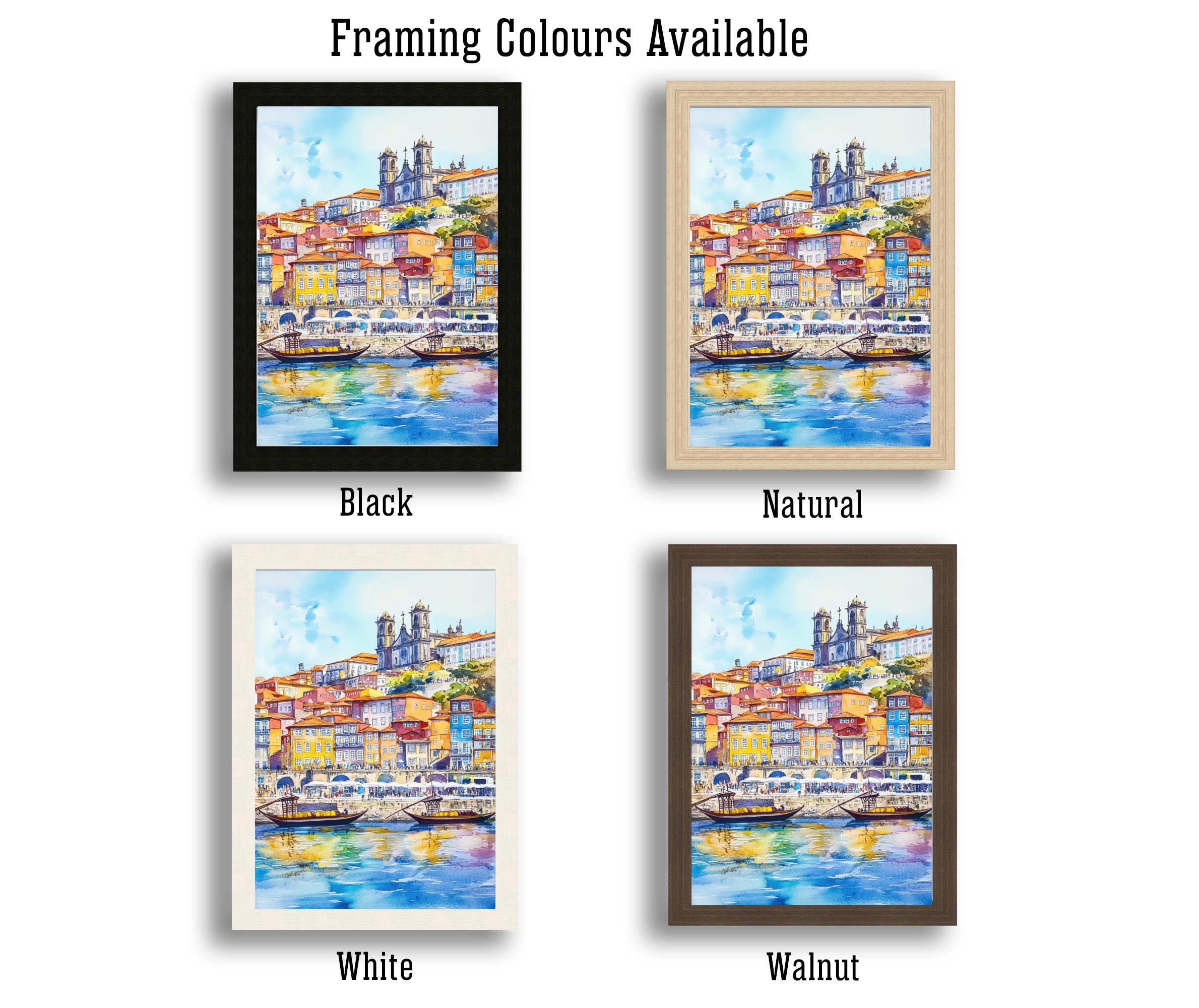 Porto Portugal Watercolor Painting Wall Art Porto Print Douro River Art Watercolor Art Scenic Views Portugal Gift Cityscape Art