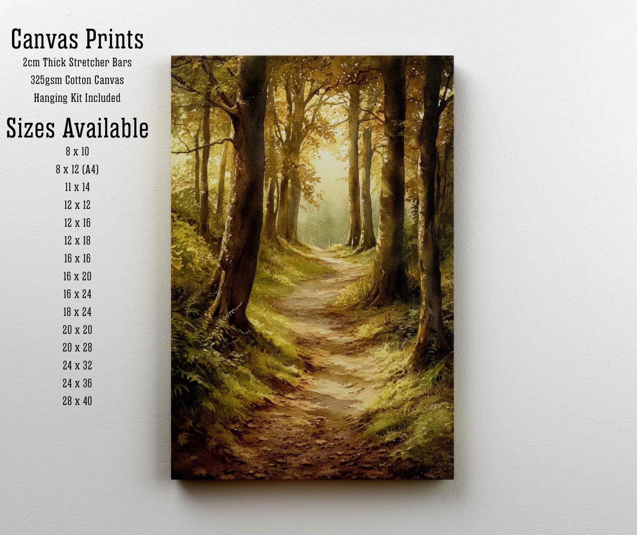 Forest of Dean Watercolor Painting UK Forest Art Watercolor Landscape Forest Art Print Nature Wall Decor Scenic Forest Art Gift