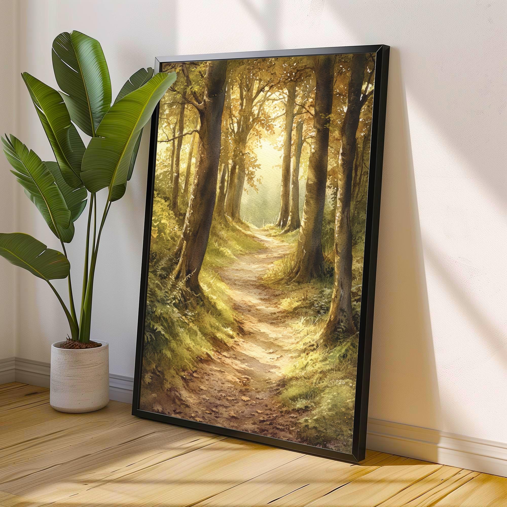 Forest of Dean Watercolor Painting UK Forest Art Watercolor Landscape Forest Art Print Nature Wall Decor Scenic Forest Art Gift