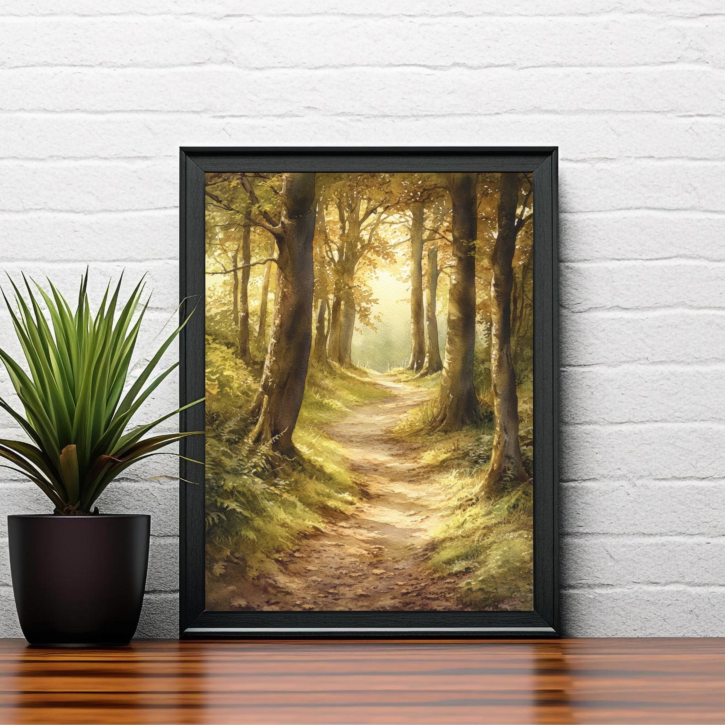 Forest of Dean Watercolor Painting UK Forest Art Watercolor Landscape Forest Art Print Nature Wall Decor Scenic Forest Art Gift
