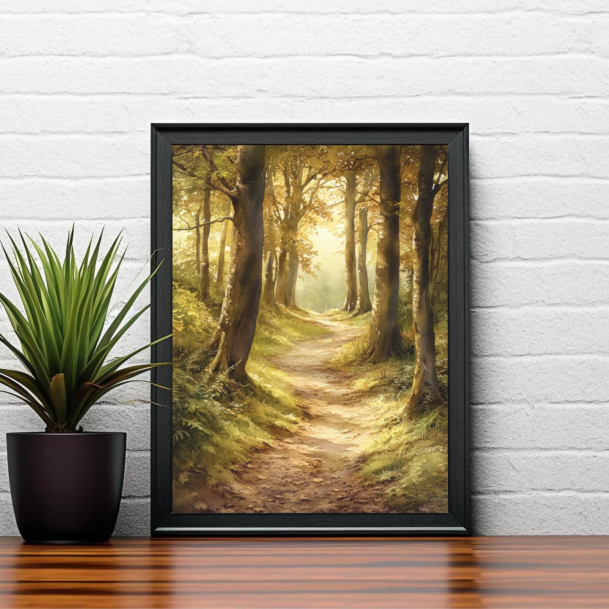 Forest of Dean Watercolor Painting UK Forest Art Watercolor Landscape Forest Art Print Nature Wall Decor Scenic Forest Art Gift