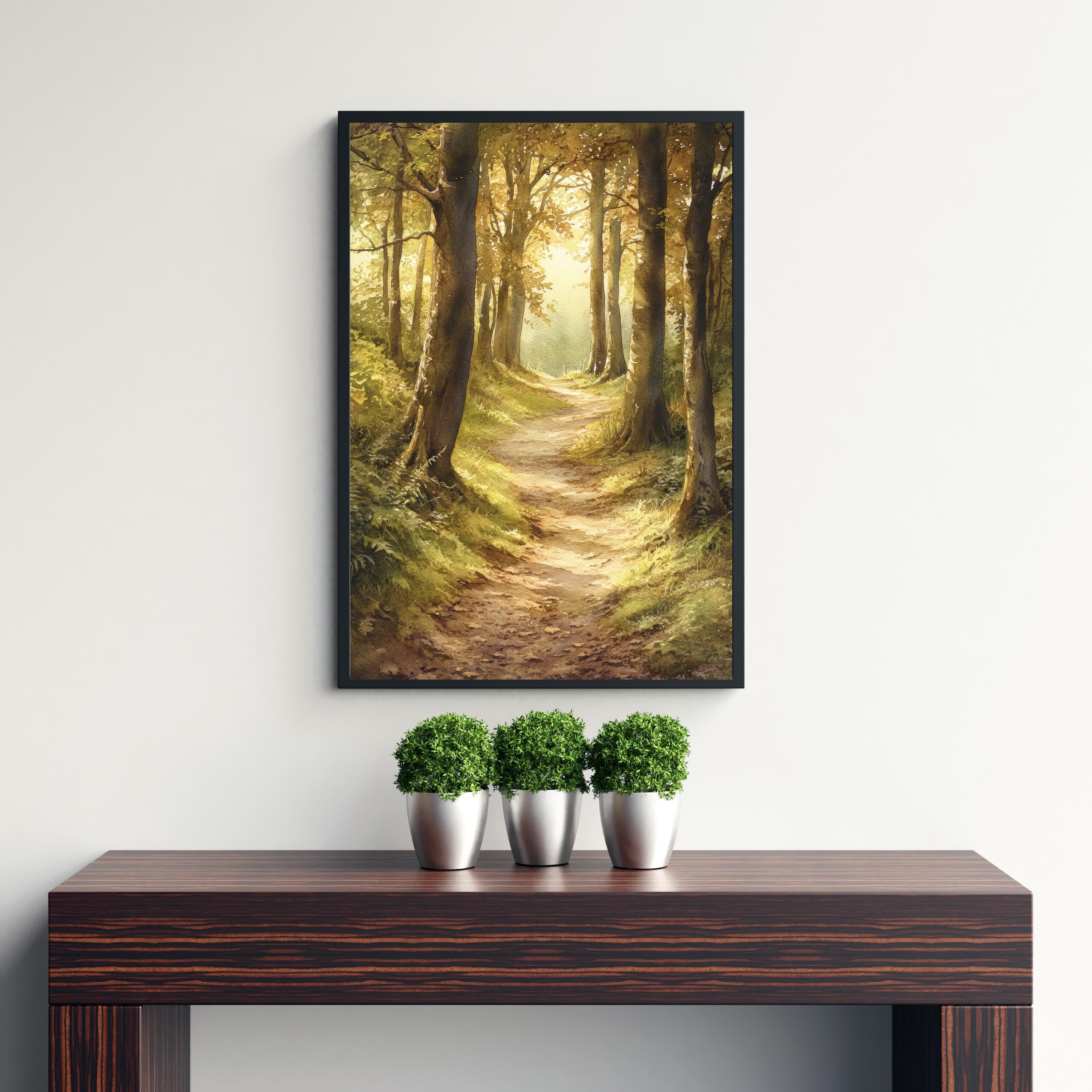 Forest of Dean Watercolor Painting UK Forest Art Watercolor Landscape Forest Art Print Nature Wall Decor Scenic Forest Art Gift
