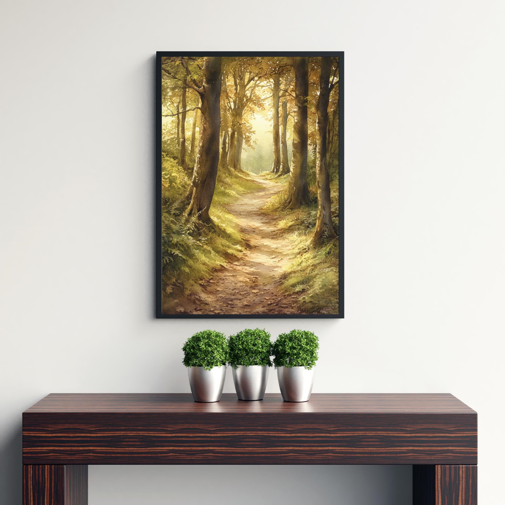 Forest of Dean Watercolor Painting UK Forest Art Watercolor Landscape Forest Art Print Nature Wall Decor Scenic Forest Art Gift