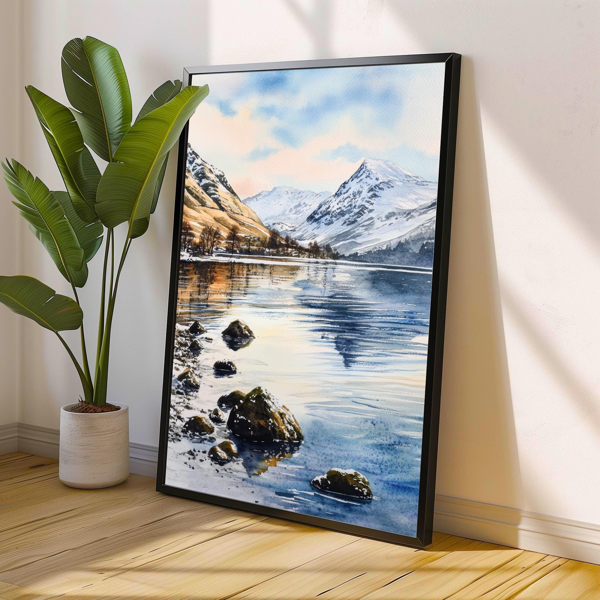 Ullswater Lake District Watercolor Painting Lake District Art Watercolor Landscape Ullswater Poster Scenic Lake Art UK Nature Art