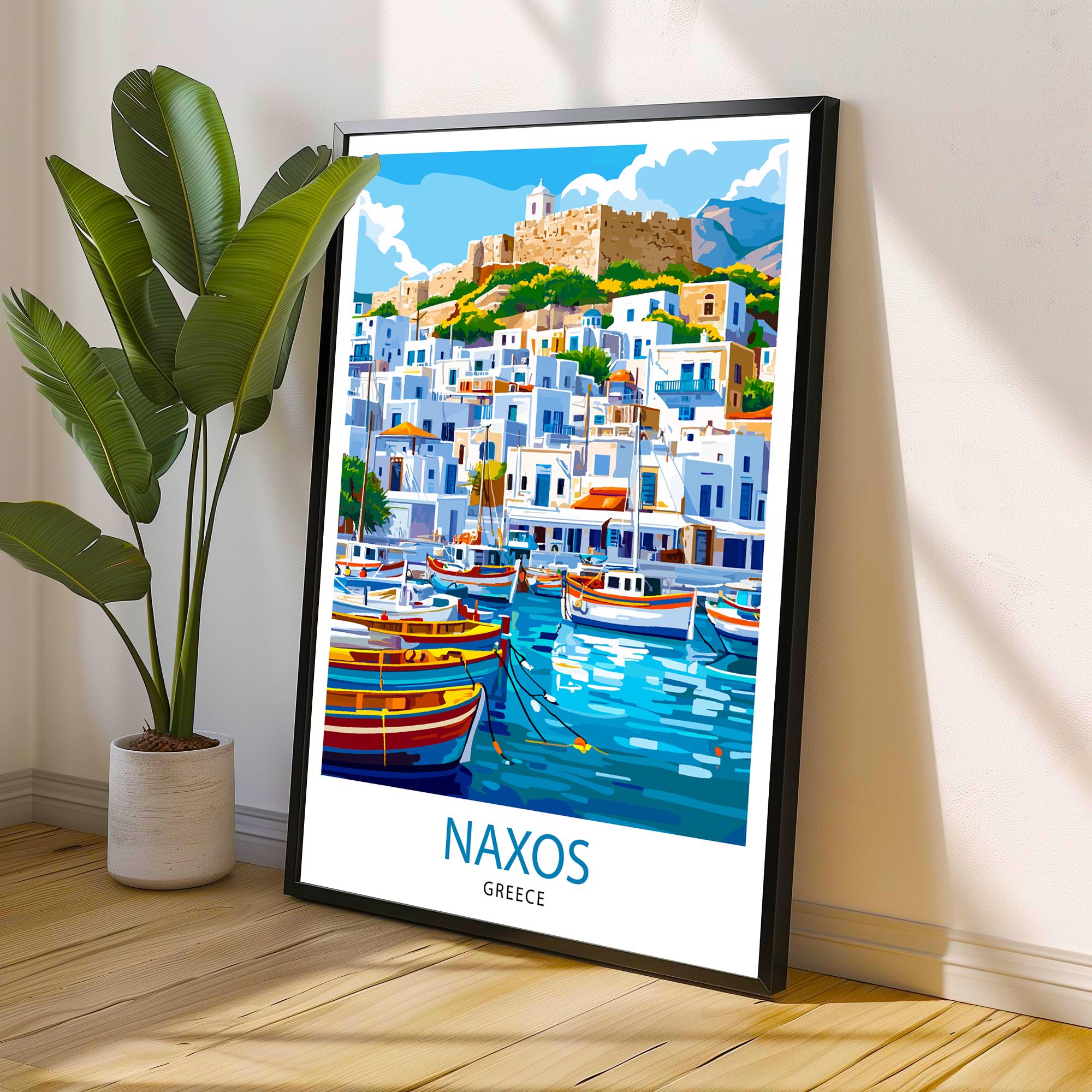 Naxos Travel Poster Greek Island Art Naxos Print Greece Travel Decor Greek Islands Poster Scenic Naxos Art