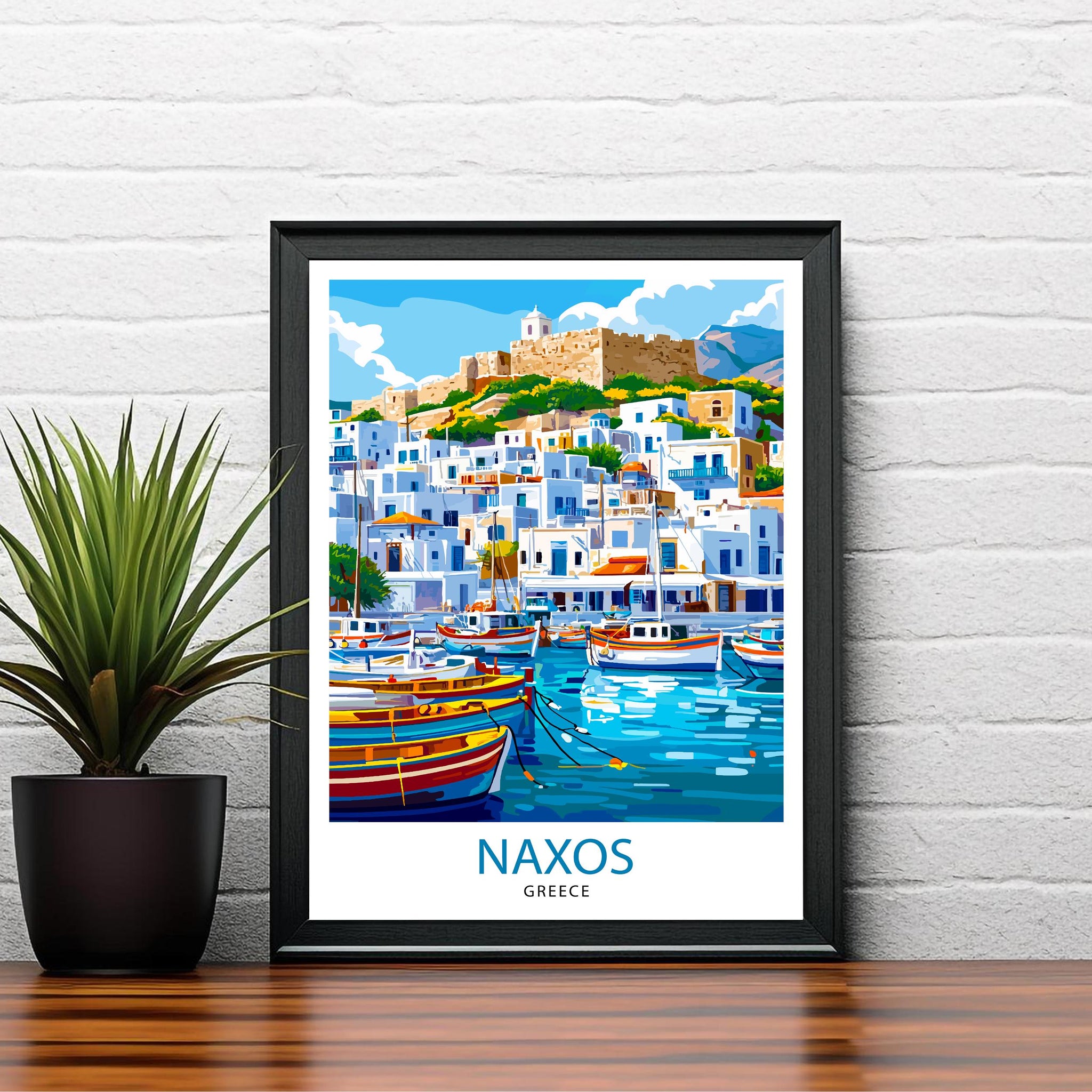 Naxos Travel Poster Greek Island Art Naxos Print Greece Travel Decor Greek Islands Poster Scenic Naxos Art