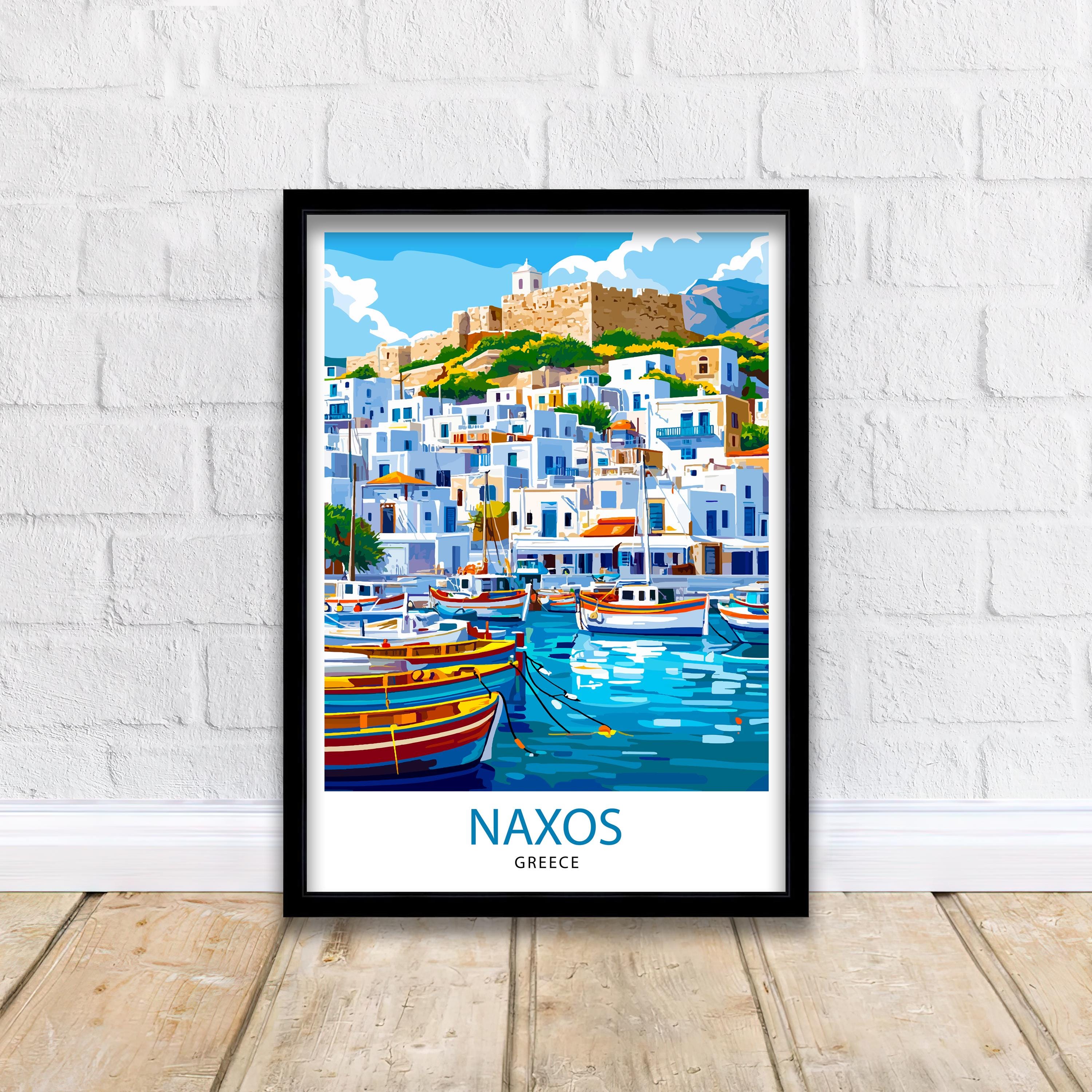 Naxos Travel Poster Greek Island Art Naxos Print Greece Travel Decor Greek Islands Poster Scenic Naxos Art
