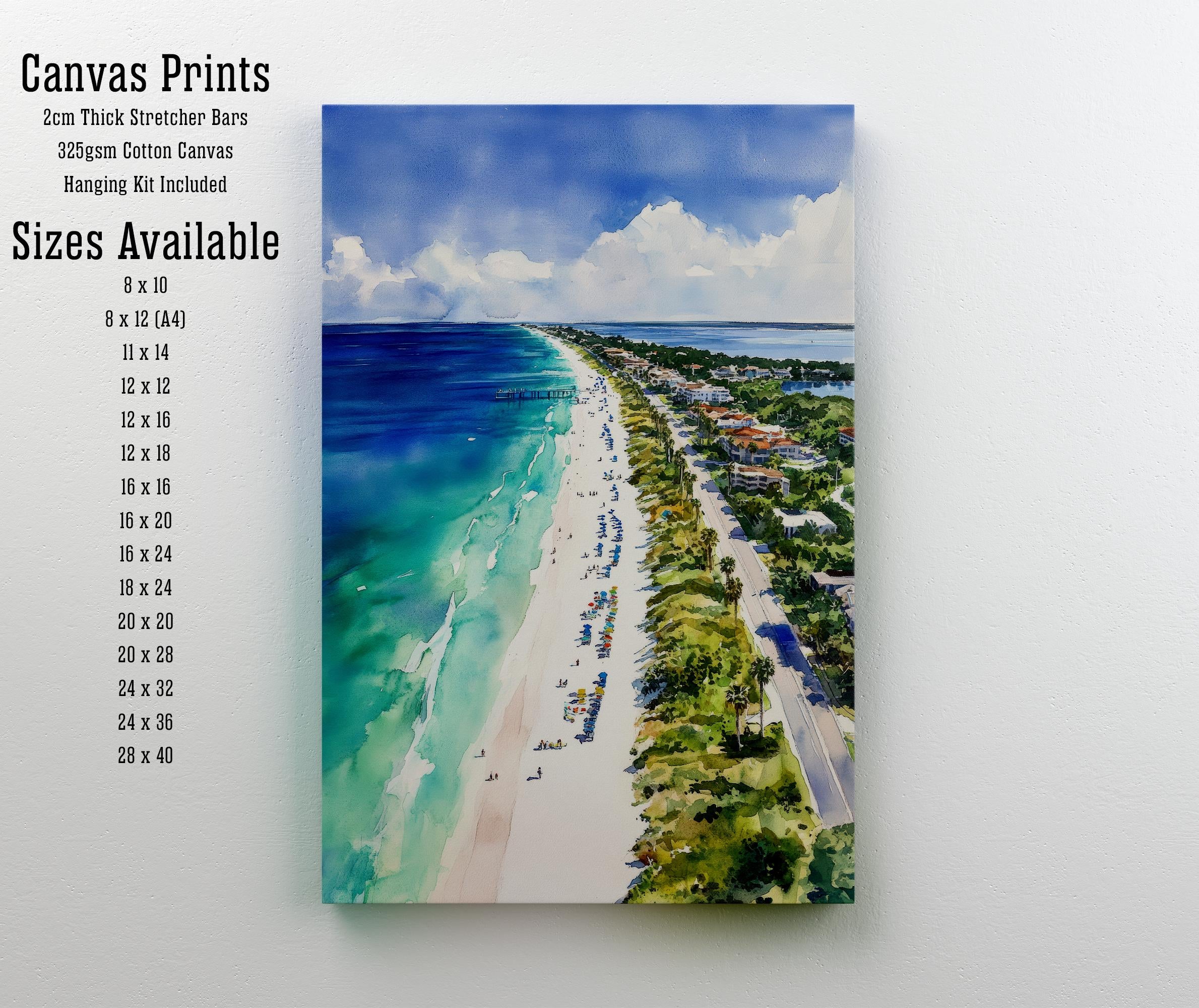 Anna Maria Island Watercolor Painting Florida Beach Art Anna Maria Print Coastal Decor Scenic Island Art