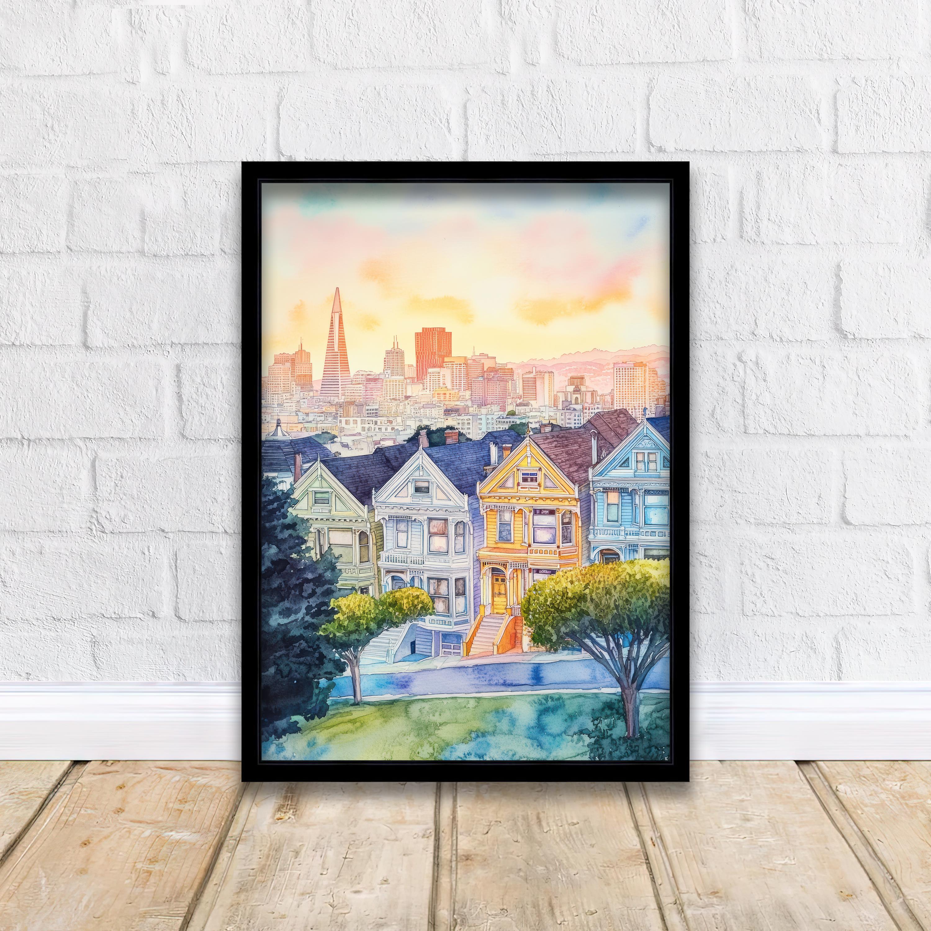 San Francisco Watercolor Painting Art San Francisco Print Watercolor Cityscape Scenic SF Decor