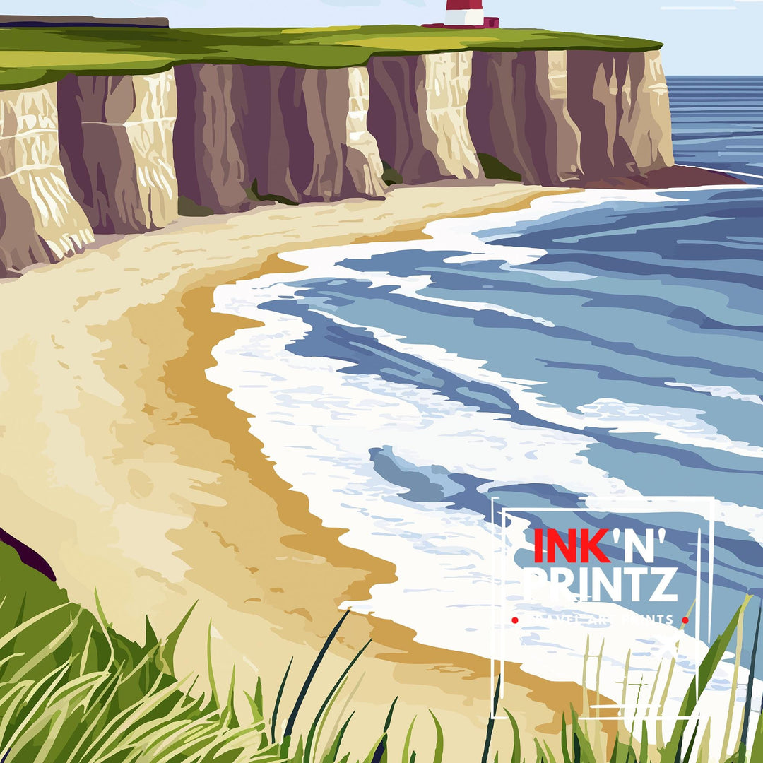 South Shields Travel Poster UK Coastal Art South Shields Poster Scenic North East England Poster South Shields
