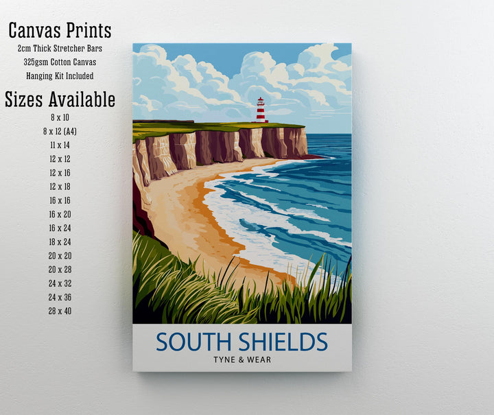 South Shields Travel Poster UK Coastal Art South Shields Poster Scenic North East England Poster South Shields