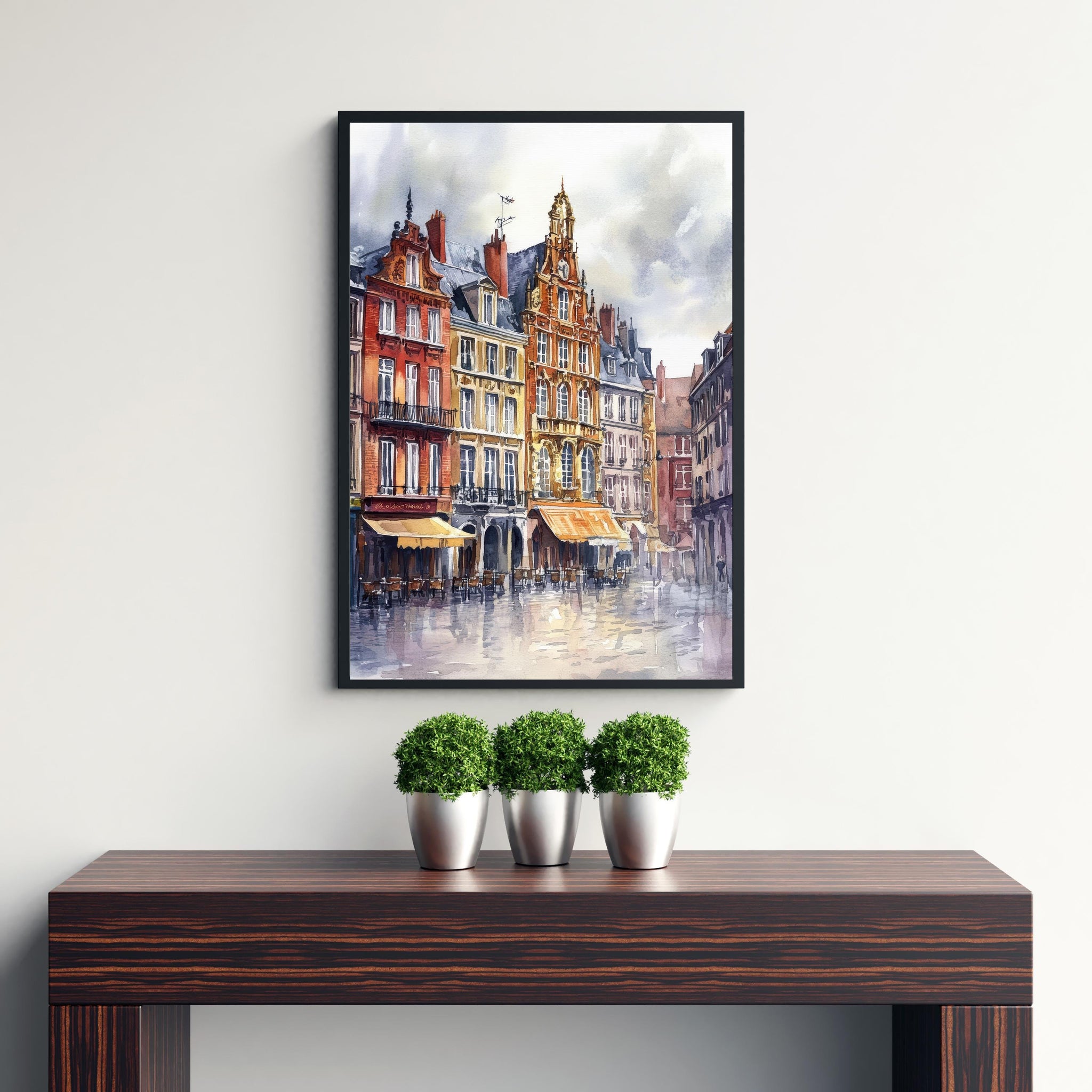 Lille Watercolor Painting French City Art Lille Print Watercolor Cityscape Lille Skyline French Travel Decor Scenic Lille Wall Art