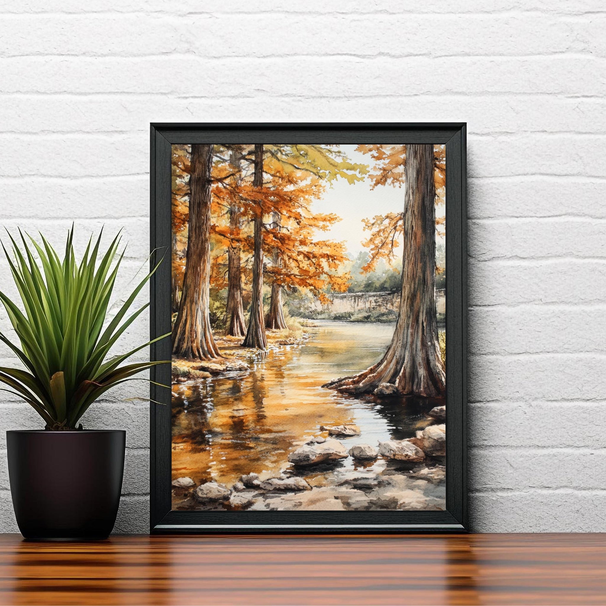 Texas Hill Country Watercolor Painting Texas Landscape Art Watercolor Hill Country Print Scenic Texas Art Wildflower Decor