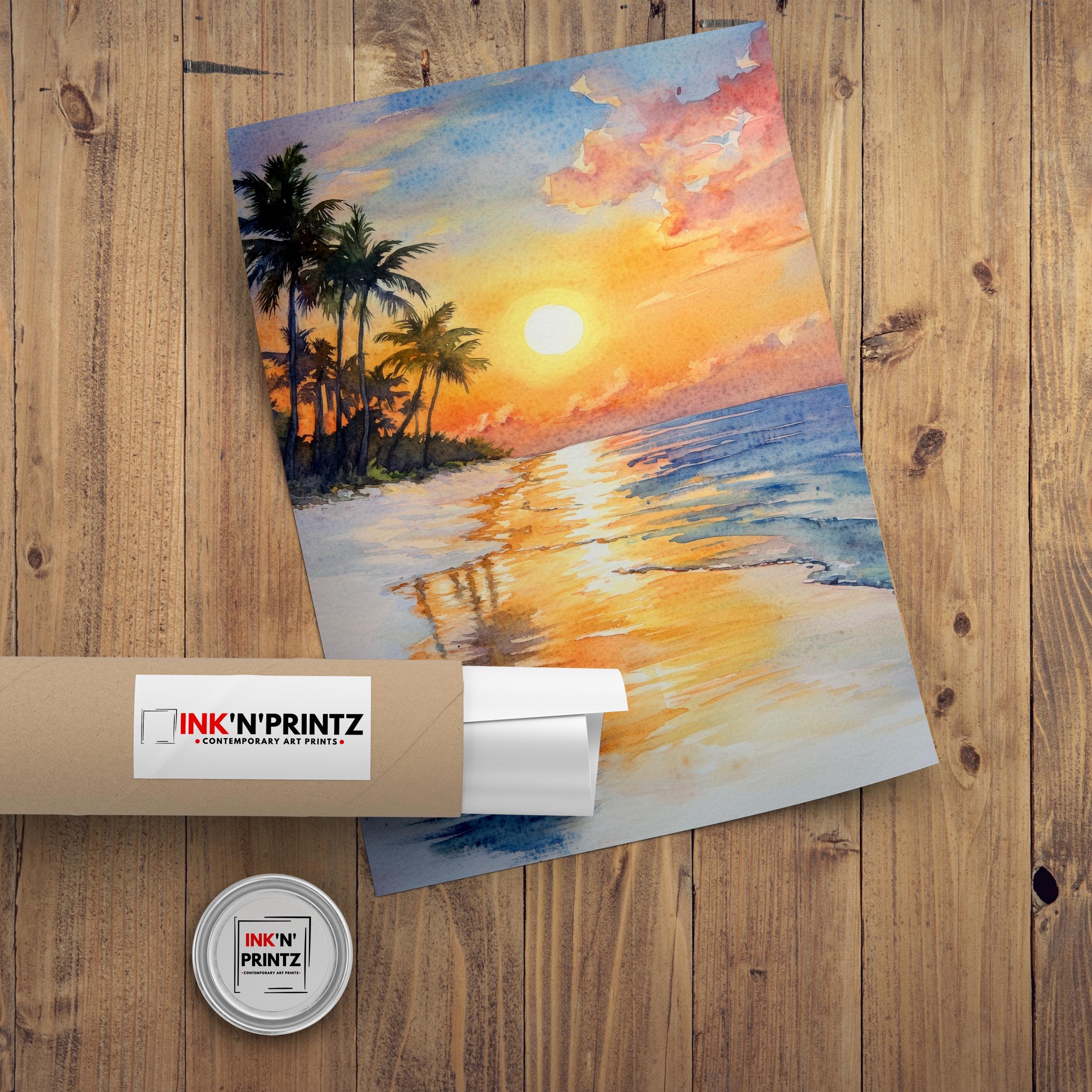 Key West Florida Watercolor Painting Key West Beach Art Florida Print Watercolor Seascape Tropical Art Key West Decor