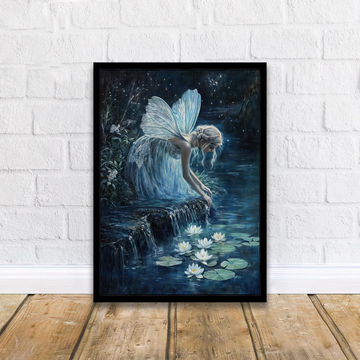 Fairy Moonlit Stream Art Print Cottagecore & Dark Academia Decor Mystical Woodland Wall Art Vintage Nature Poster for Enchanted Interiors