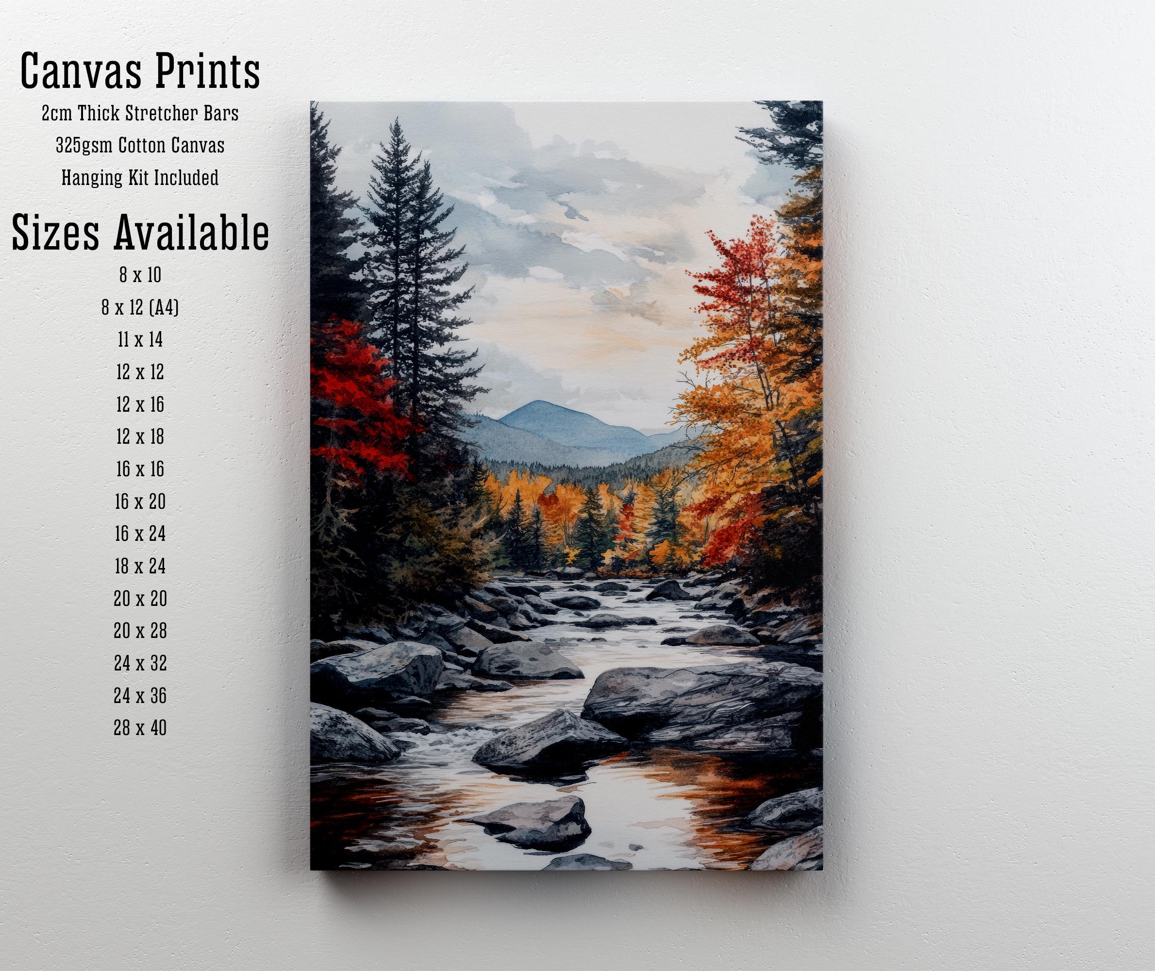 Adirondack Mountains Watercolor Painting Adirondack Landscape Art Watercolor Nature Print Scenic Adirondacks Art Mountain Decor