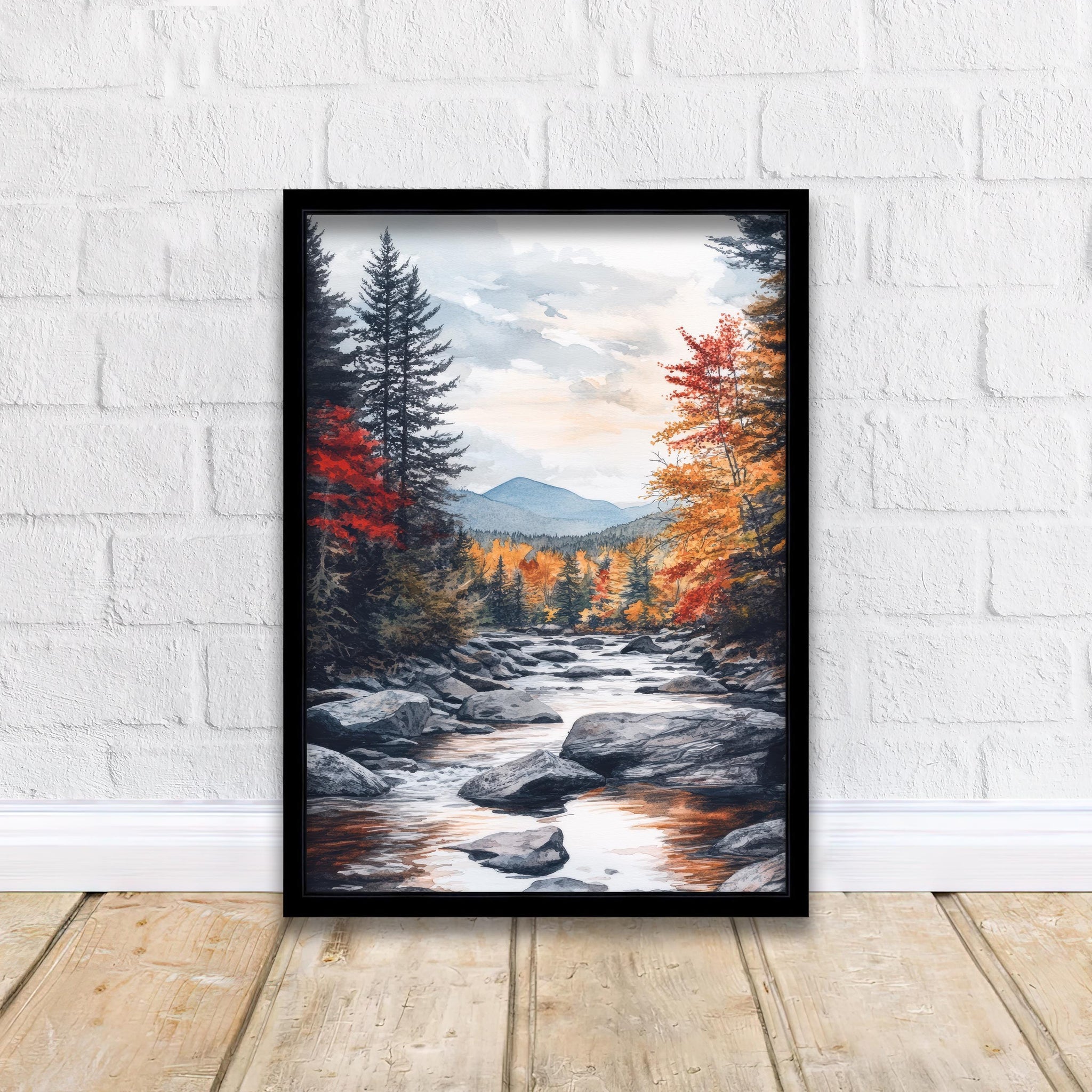 Adirondack Mountains Watercolor Painting Adirondack Landscape Art Watercolor Nature Print Scenic Adirondacks Art Mountain Decor