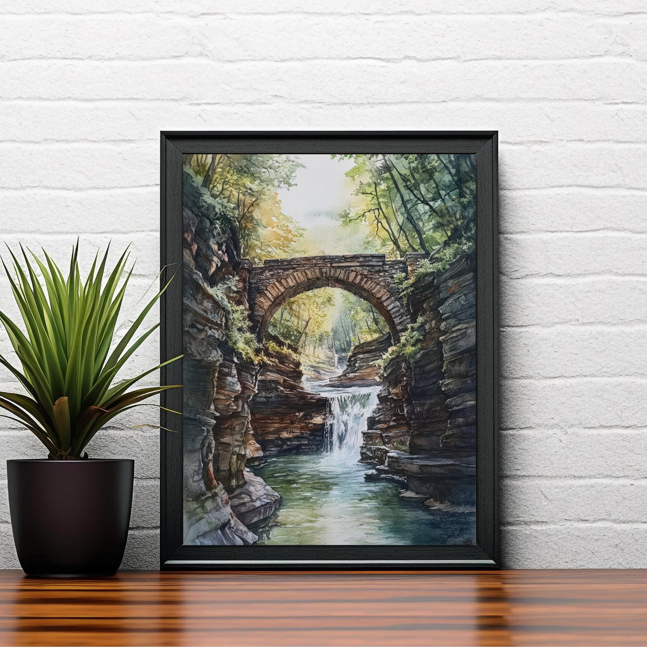 Finger Lakes Watercolor Painting New York Landscape Art Finger Lakes Print Watercolor Nature Art Scenic Finger Lakes Decor