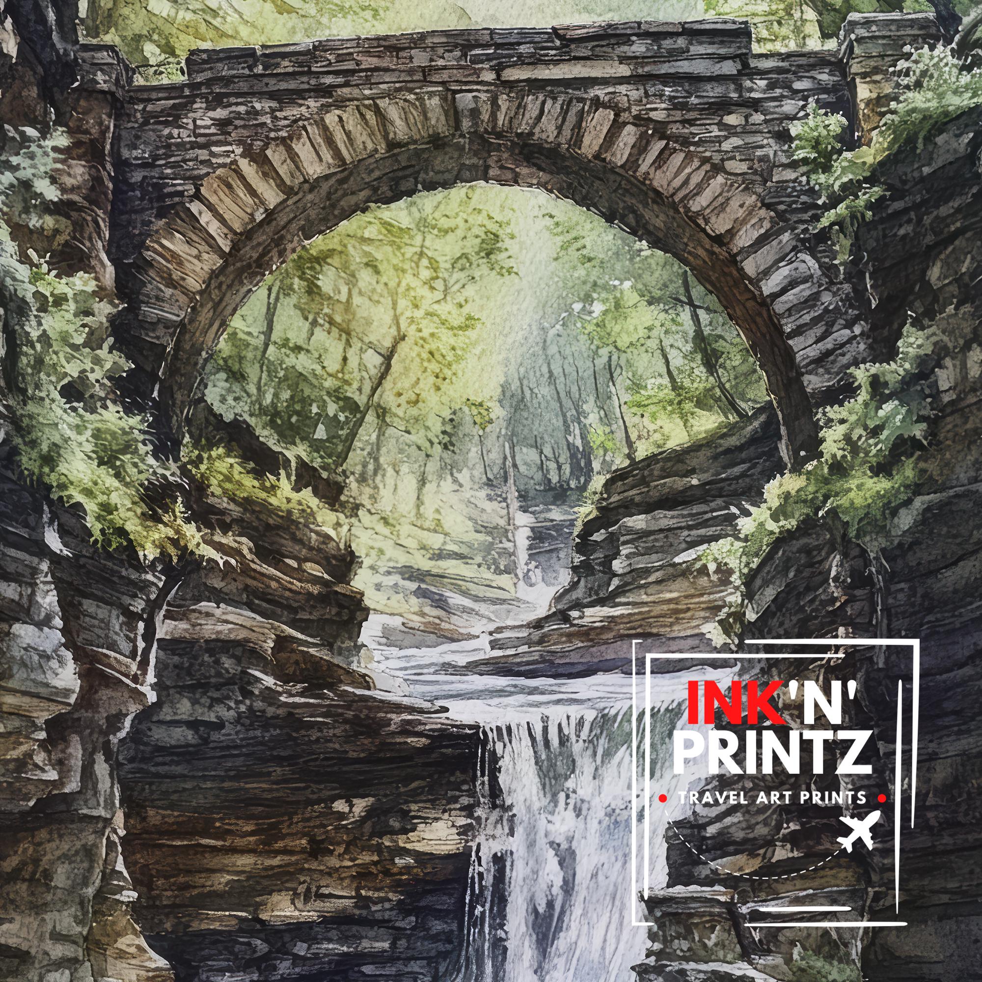 Finger Lakes Watercolor Painting New York Landscape Art Finger Lakes Print Watercolor Nature Art Scenic Finger Lakes Decor