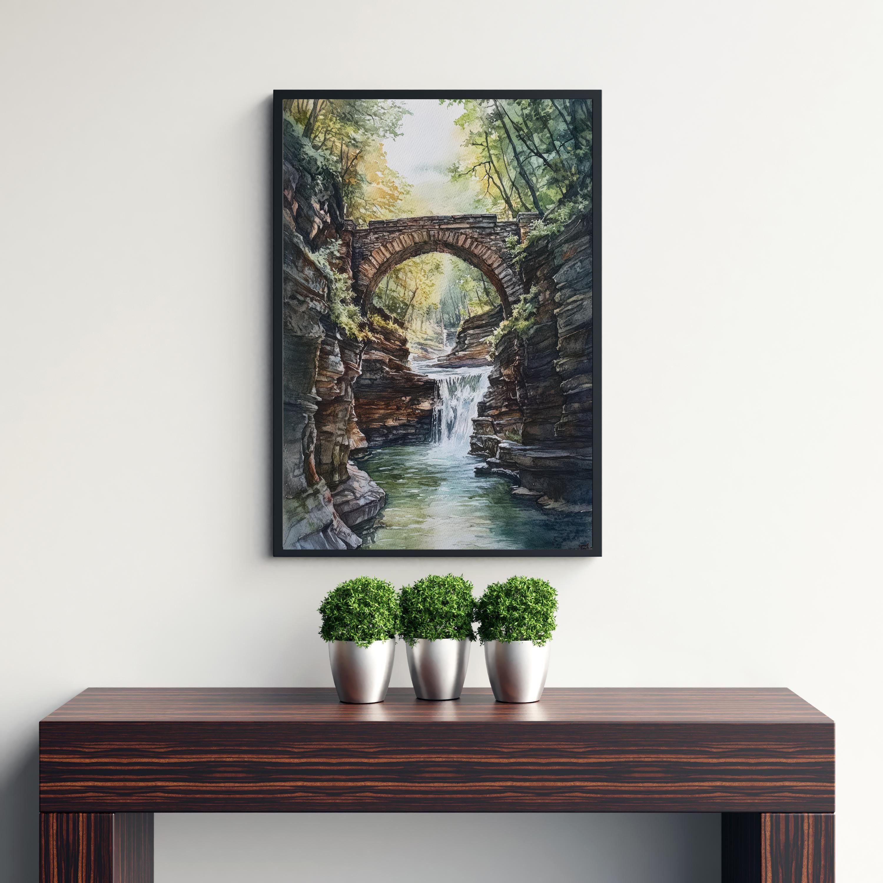 Finger Lakes Watercolor Painting New York Landscape Art Finger Lakes Print Watercolor Nature Art Scenic Finger Lakes Decor