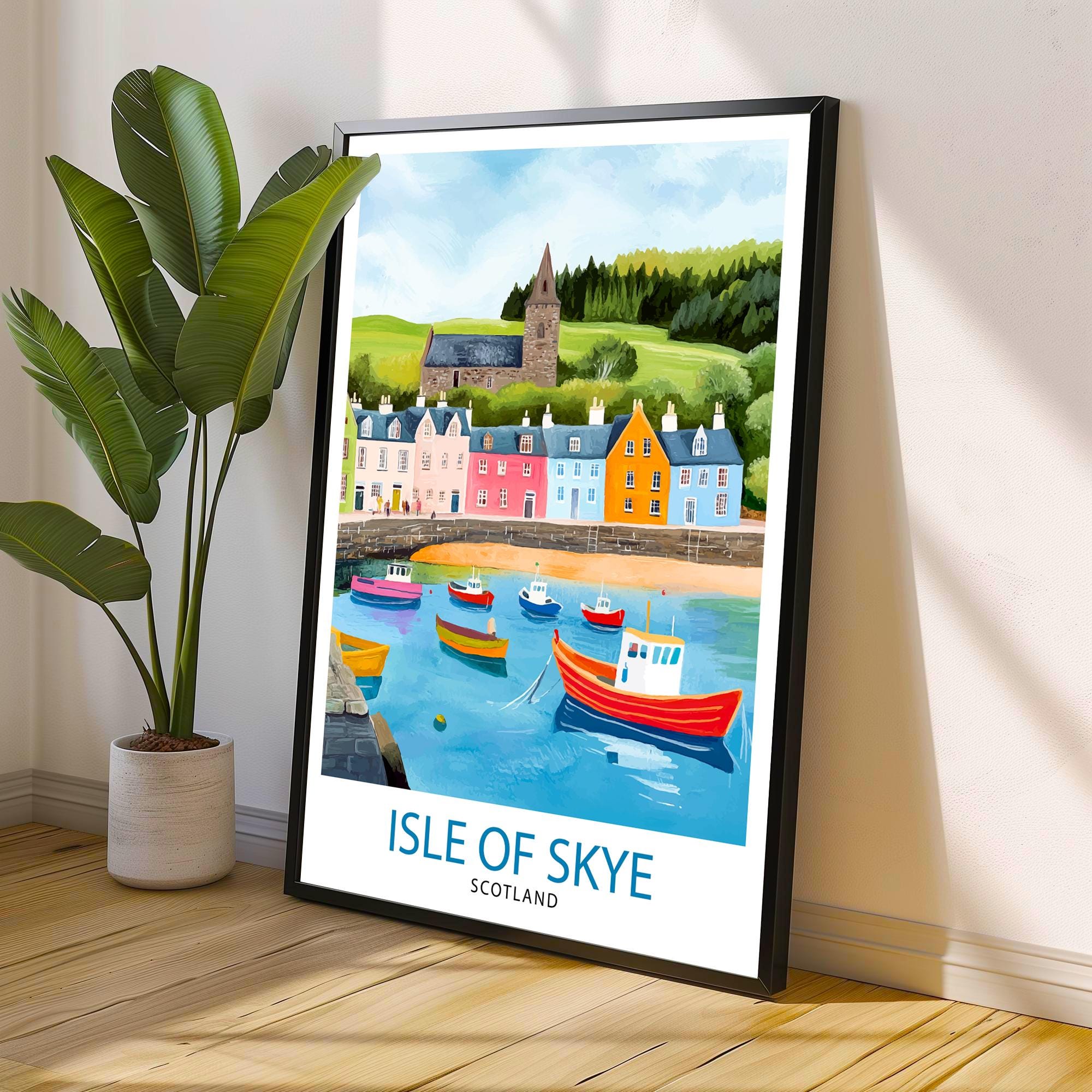 Isle of Skye Travel Poster Scottish Highlands Art Isle of Skye Print Scenic Scotland Poster Isle of Skye Decor