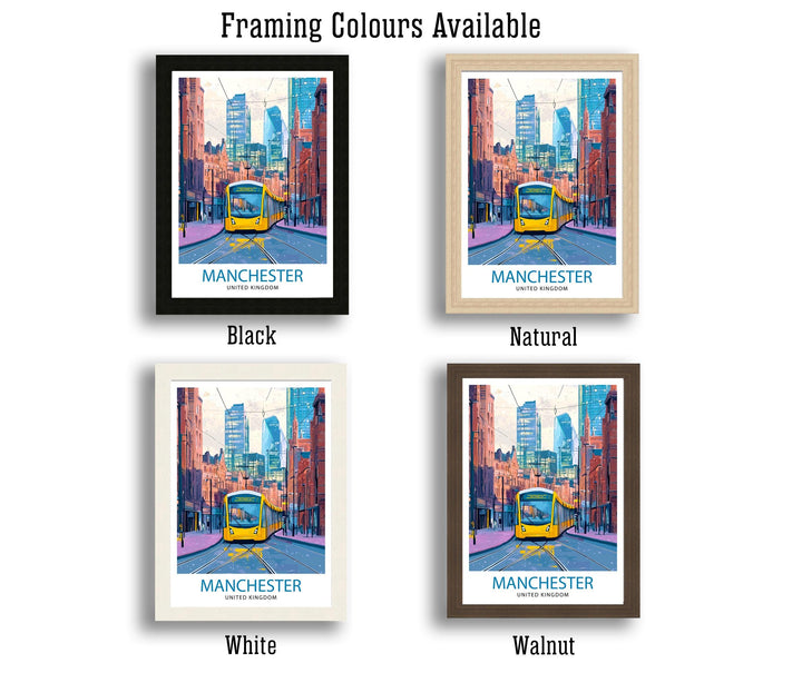 Manchester Travel Poster UK City Art Manchester Poster Scenic Urban Poster Manchester Skyline Decor
