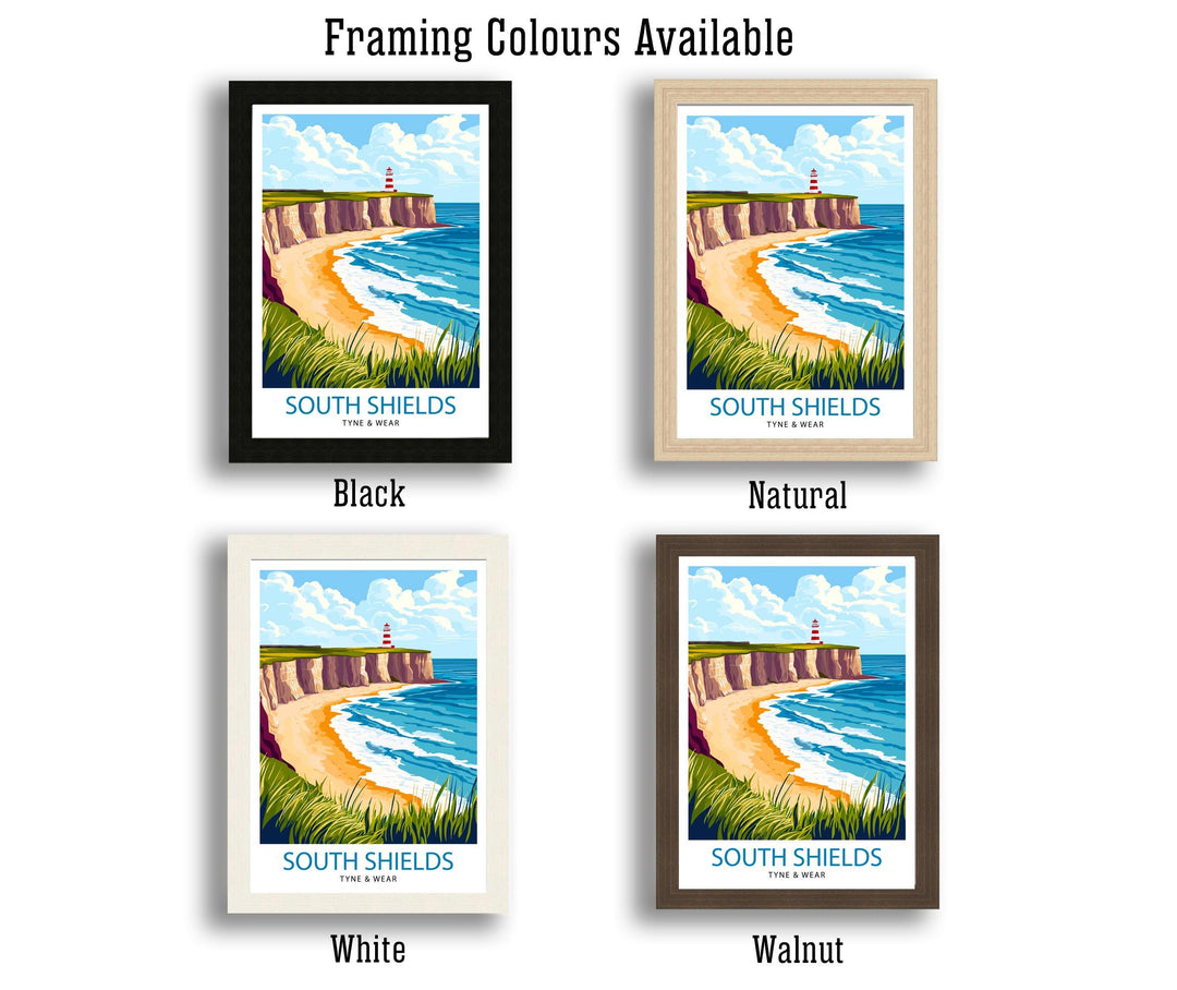 South Shields Travel Poster UK Coastal Art South Shields Poster Scenic North East England Poster South Shields