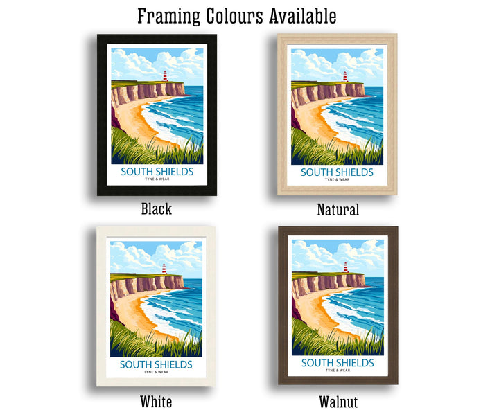 South Shields Travel Poster UK Coastal Art South Shields Poster Scenic North East England Poster South Shields