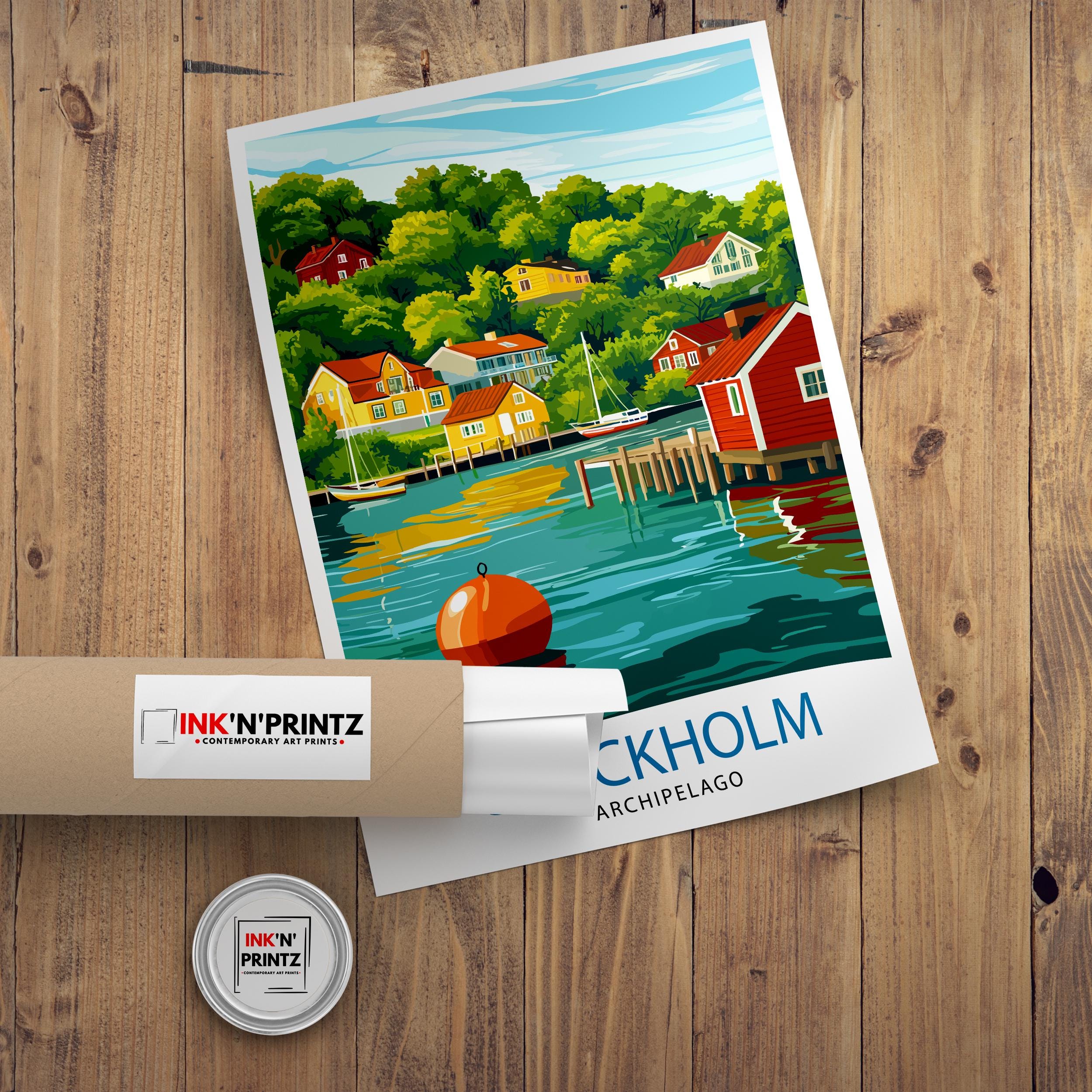 Stockholm Archipelago Travel Poster Sweden Archipelago Art Stockholm Print Scenic Archipelago Decor Swedish Nature Art