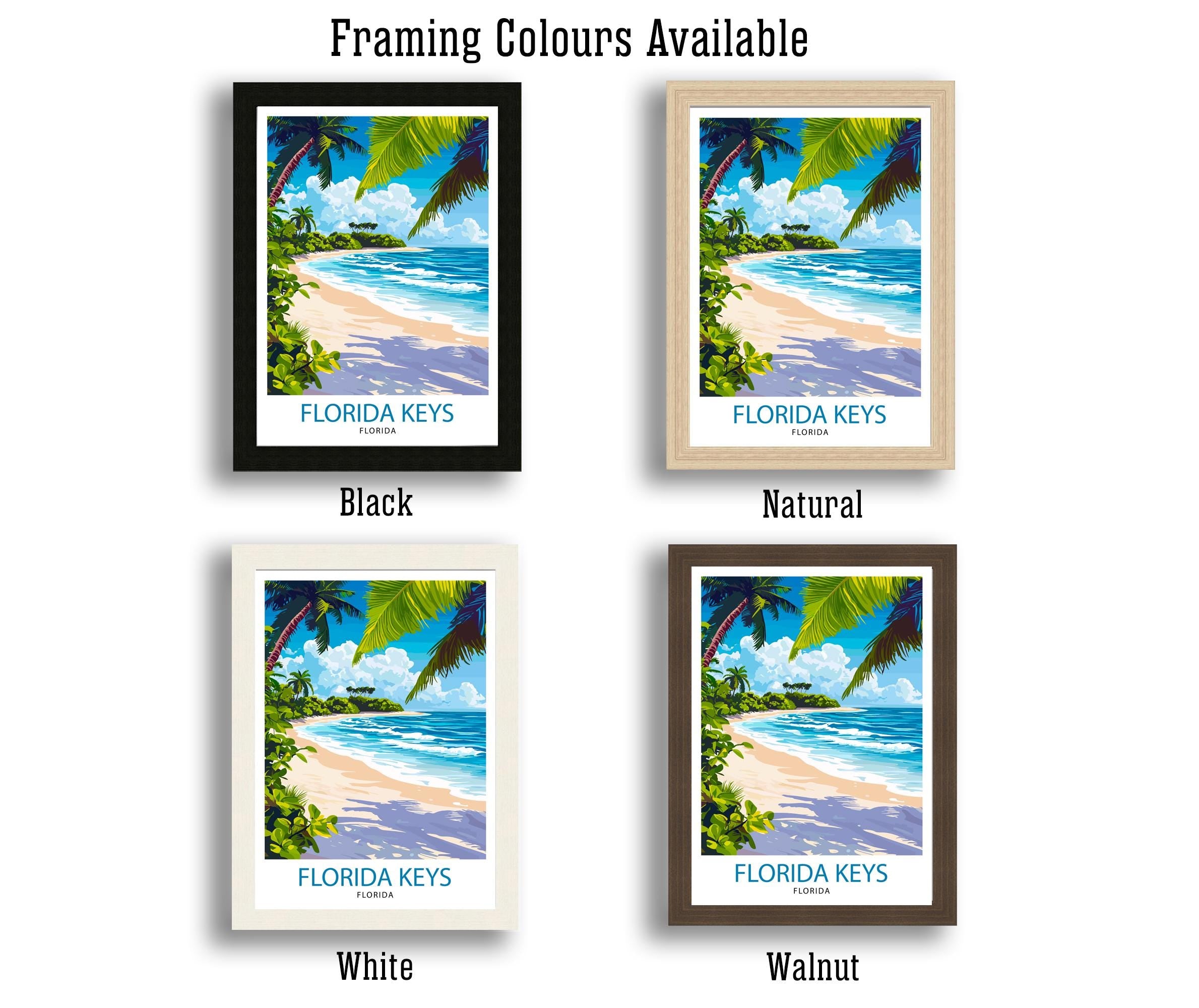 Florida Keys Travel Poster Florida Beach Art Keys Print Scenic Island Poster Tropical Travel Decor Florida Keys Wall Art