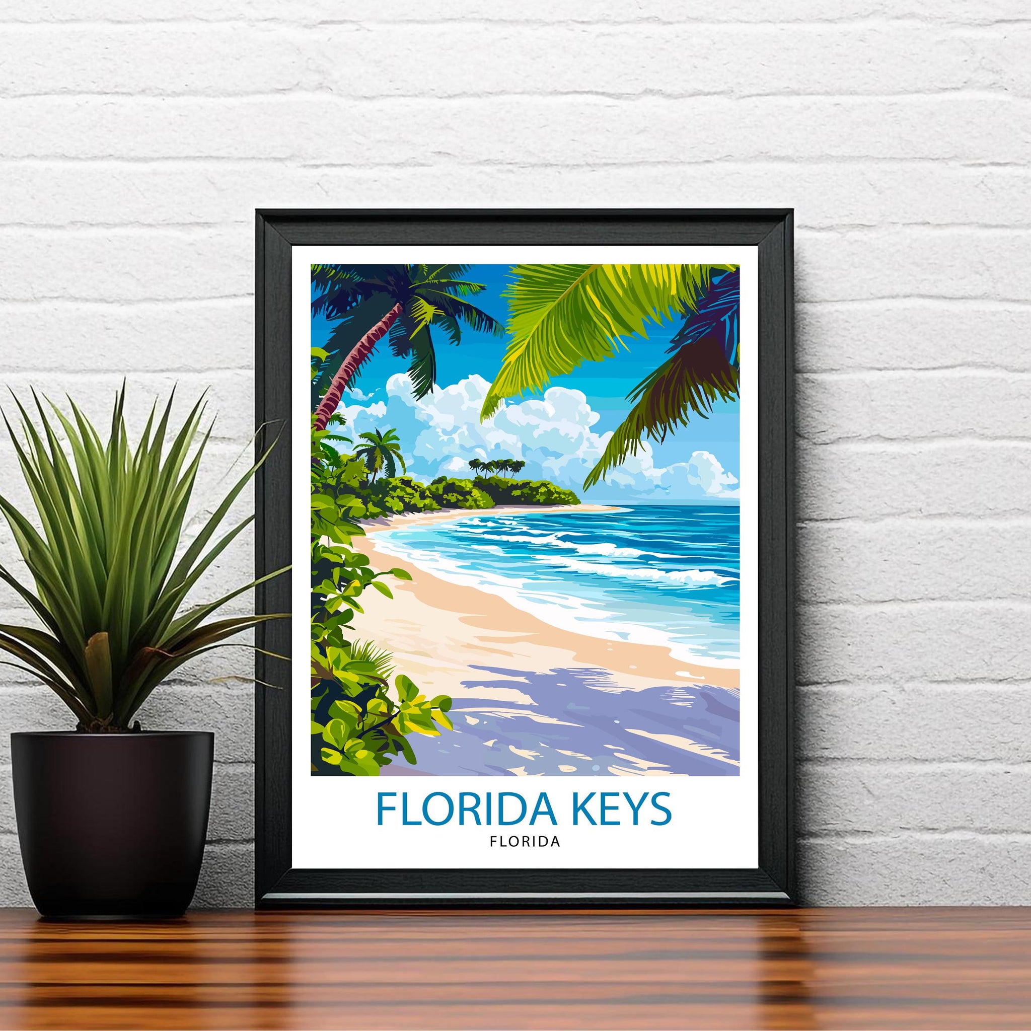 Florida Keys Travel Poster Florida Beach Art Keys Print Scenic Island Poster Tropical Travel Decor Florida Keys Wall Art