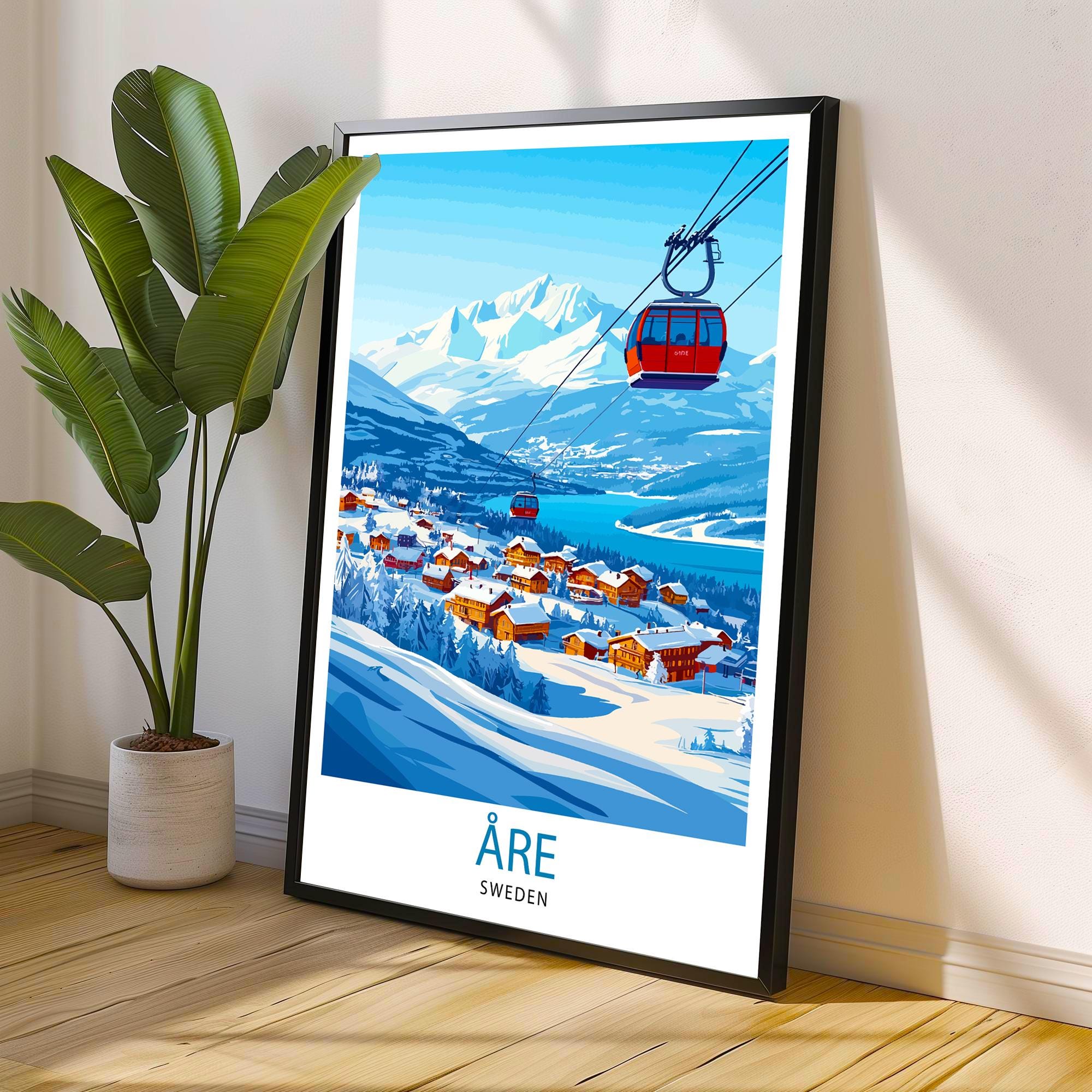 Åre Stockholm Travel Poster Sweden Landscape Art Åre Print Scenic Swedish Poster Stockholm Wall Art Swedish Travel Decor