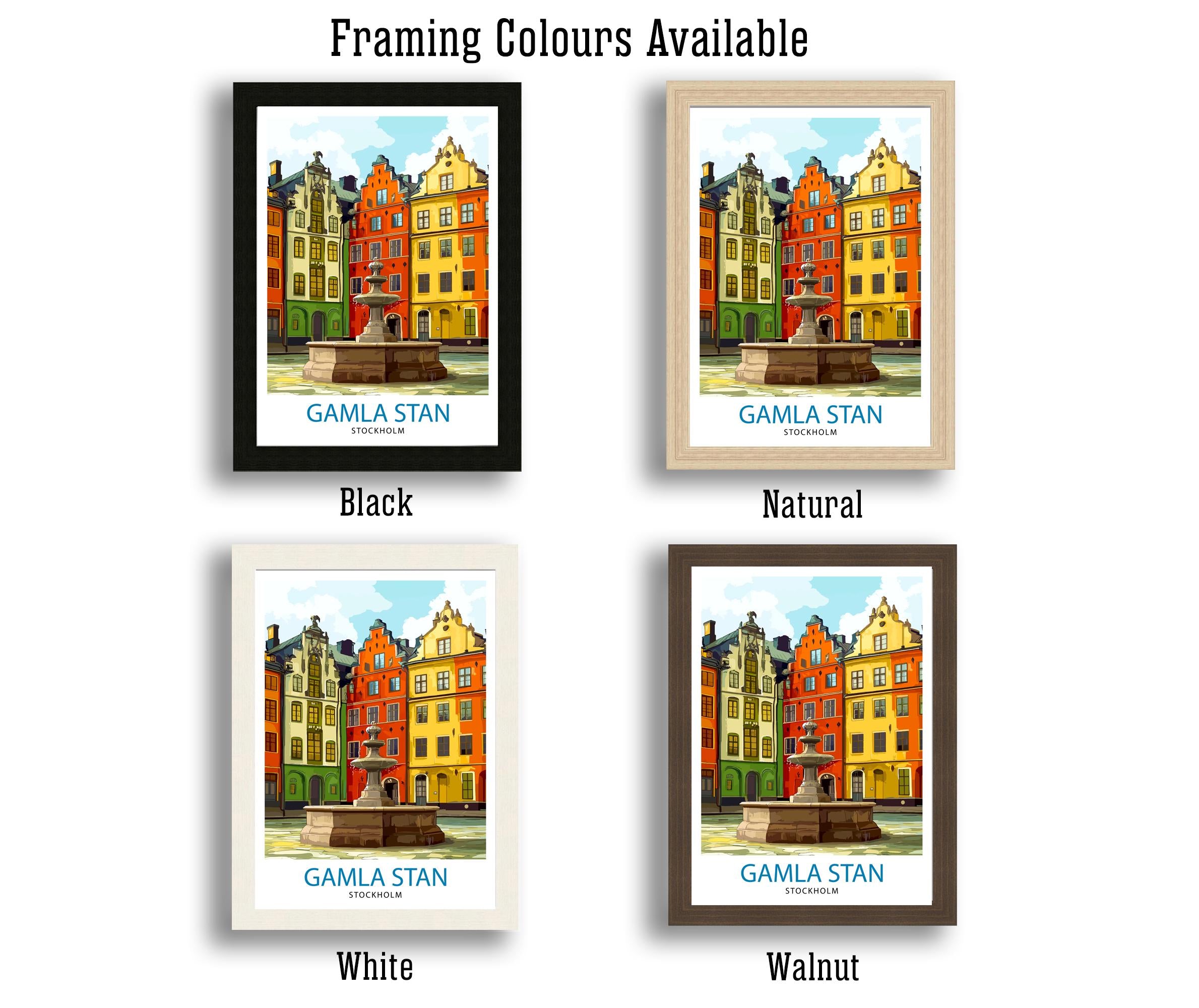 Gamla Stan Stockholm Travel Poster Swedish City Art Gamla Stan Print Scenic Stockholm Poster Stockholm Wall Decor