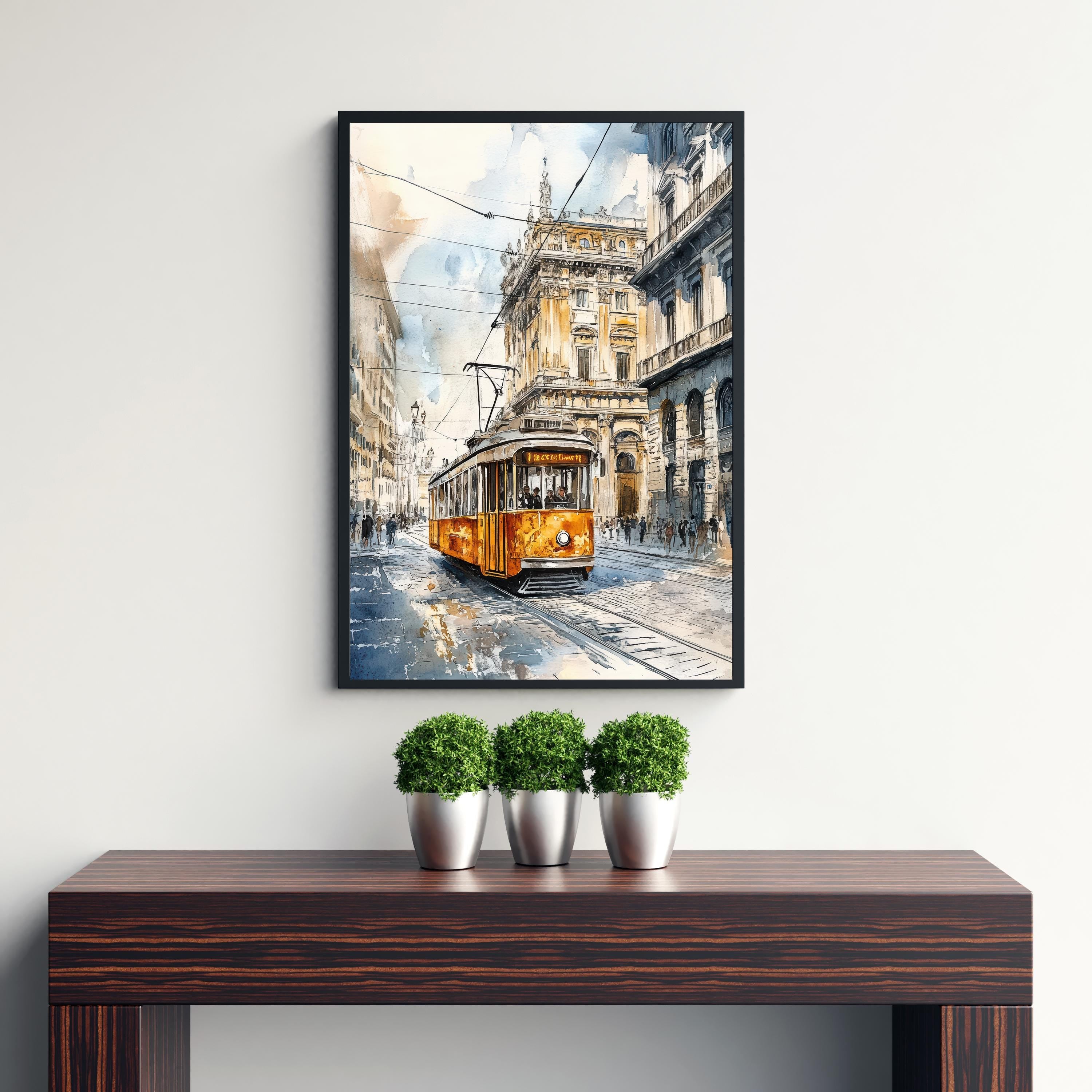 Milan Watercolor Painting Italian City Art Milan Skyline Print Watercolor Landscape Milan Wall Decor Italian Travel Art