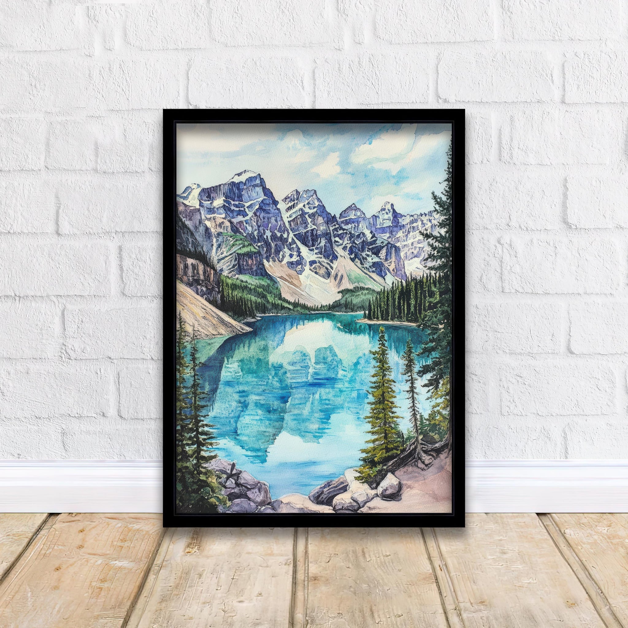 Banff Watercolor Painting Canadian Landscape Art Banff Print Scenic Mountain Art Watercolor Nature Decor