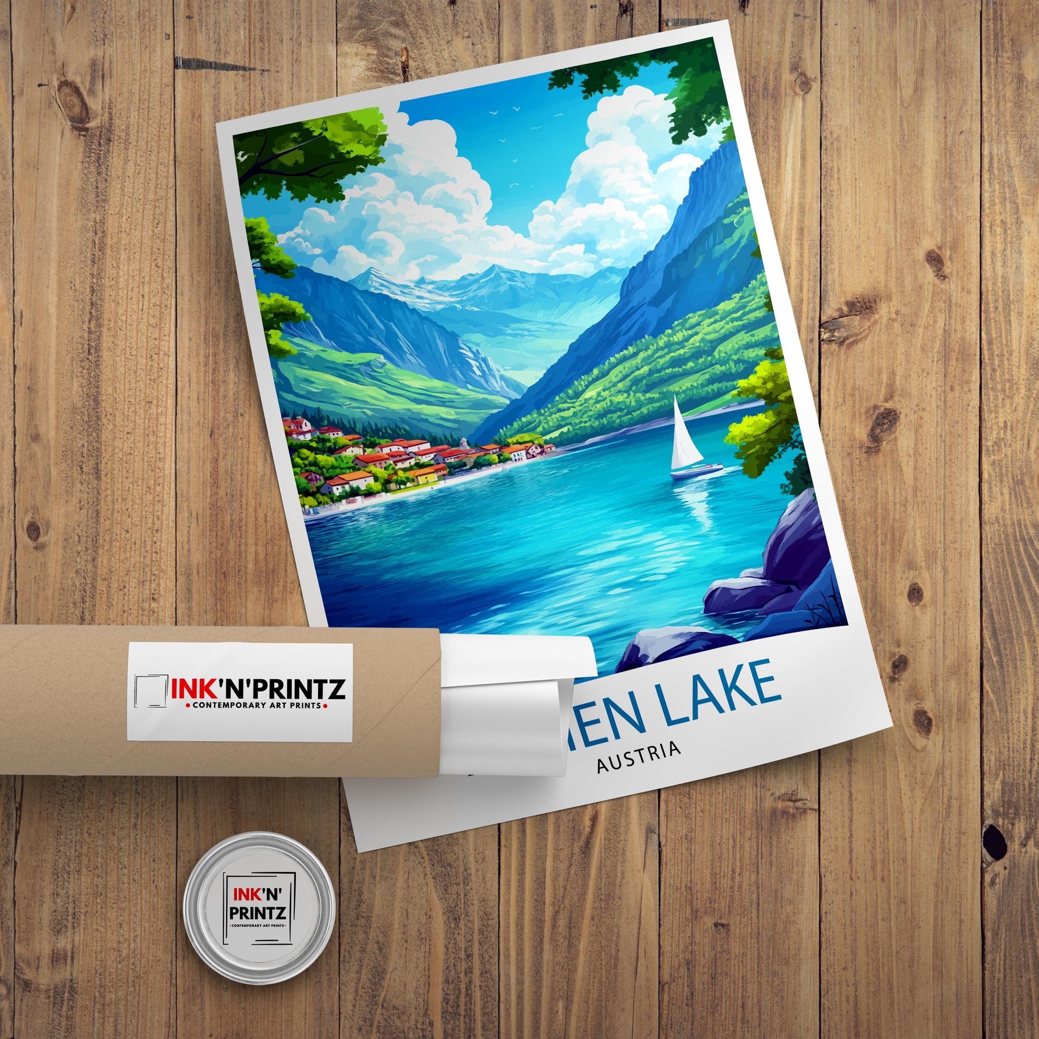 Achen Lake Travel Poster Austria Landscape Art Achen See Print Scenic Austrian Lake Poster Nature Travel Decor