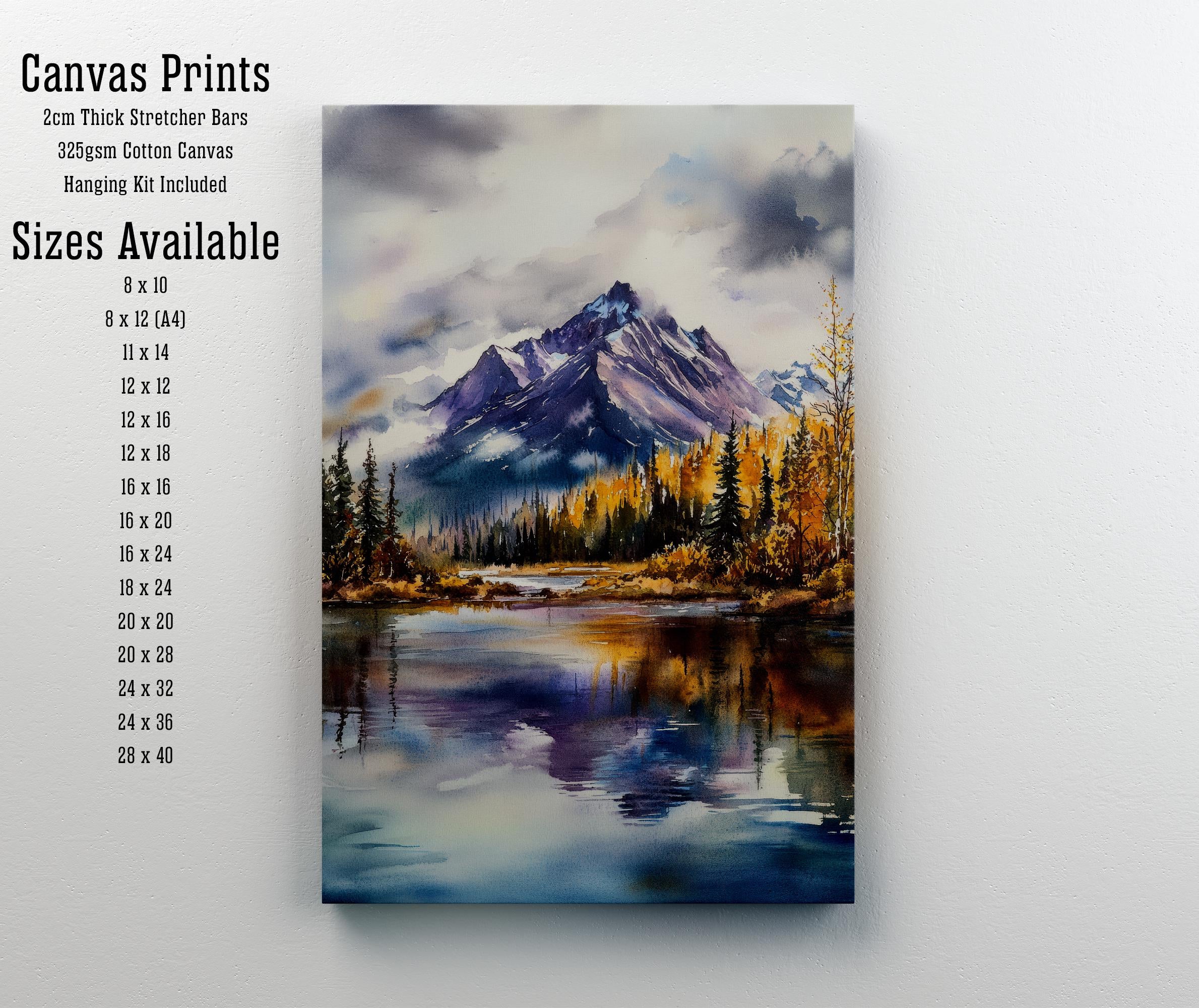 Alaska Watercolor Print Alaskan Landscape Art Alaska Nature Print Watercolor Mountain Art Scenic Alaska Decor