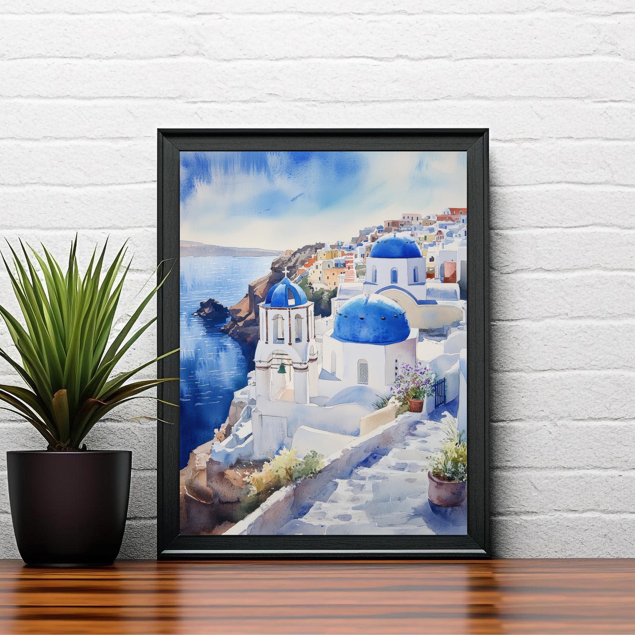 Sorrento Watercolor Painting Italy Coastal Art Sorrento Print Scenic Italy Watercolor Amalfi Coast Decor