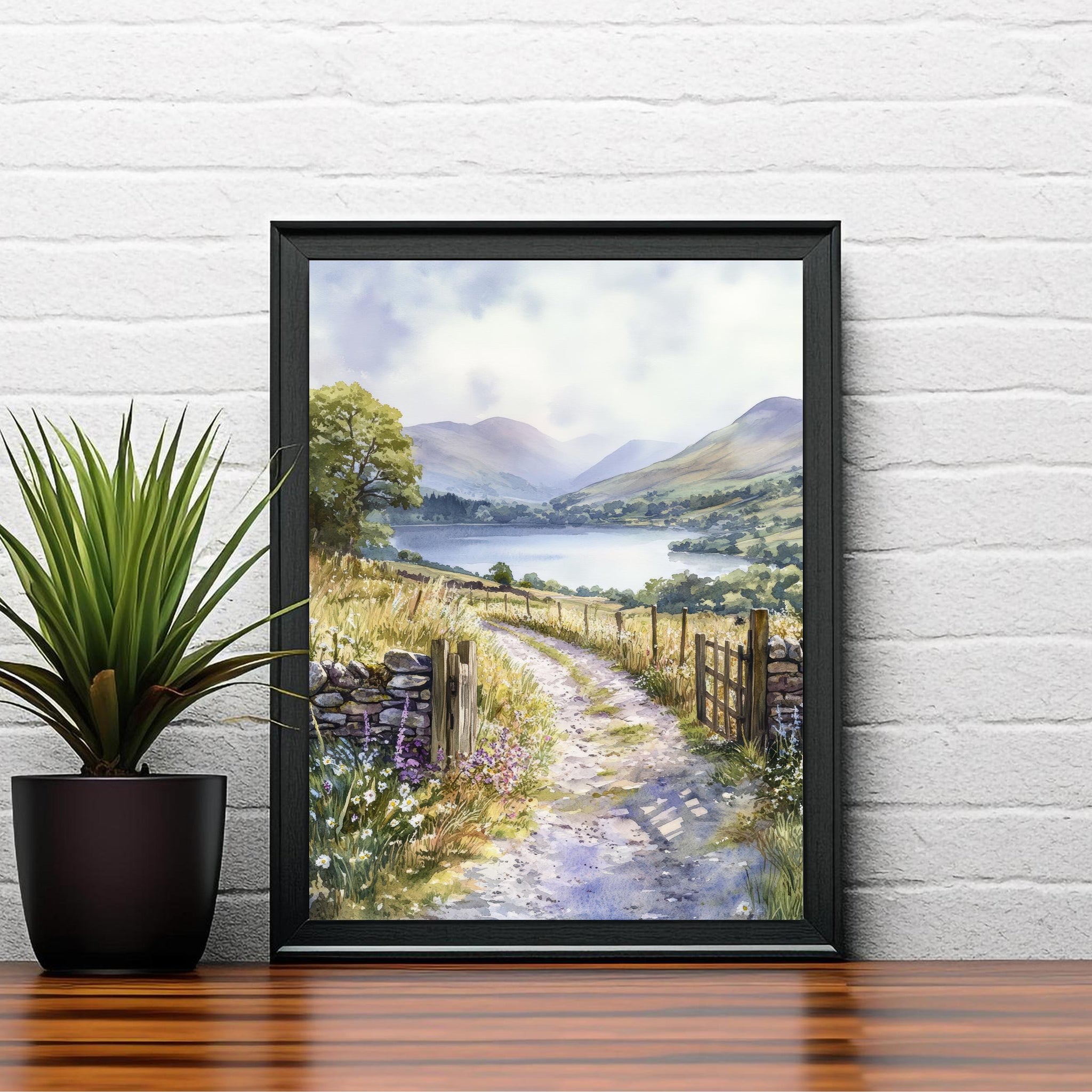 Keswick Lake District Watercolor Painting Derwentwater Art Keswick Print Scenic Lake District Decor