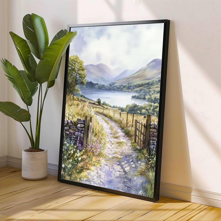 Keswick Lake District Watercolor Painting Derwentwater Art Keswick Print Scenic Lake District Decor