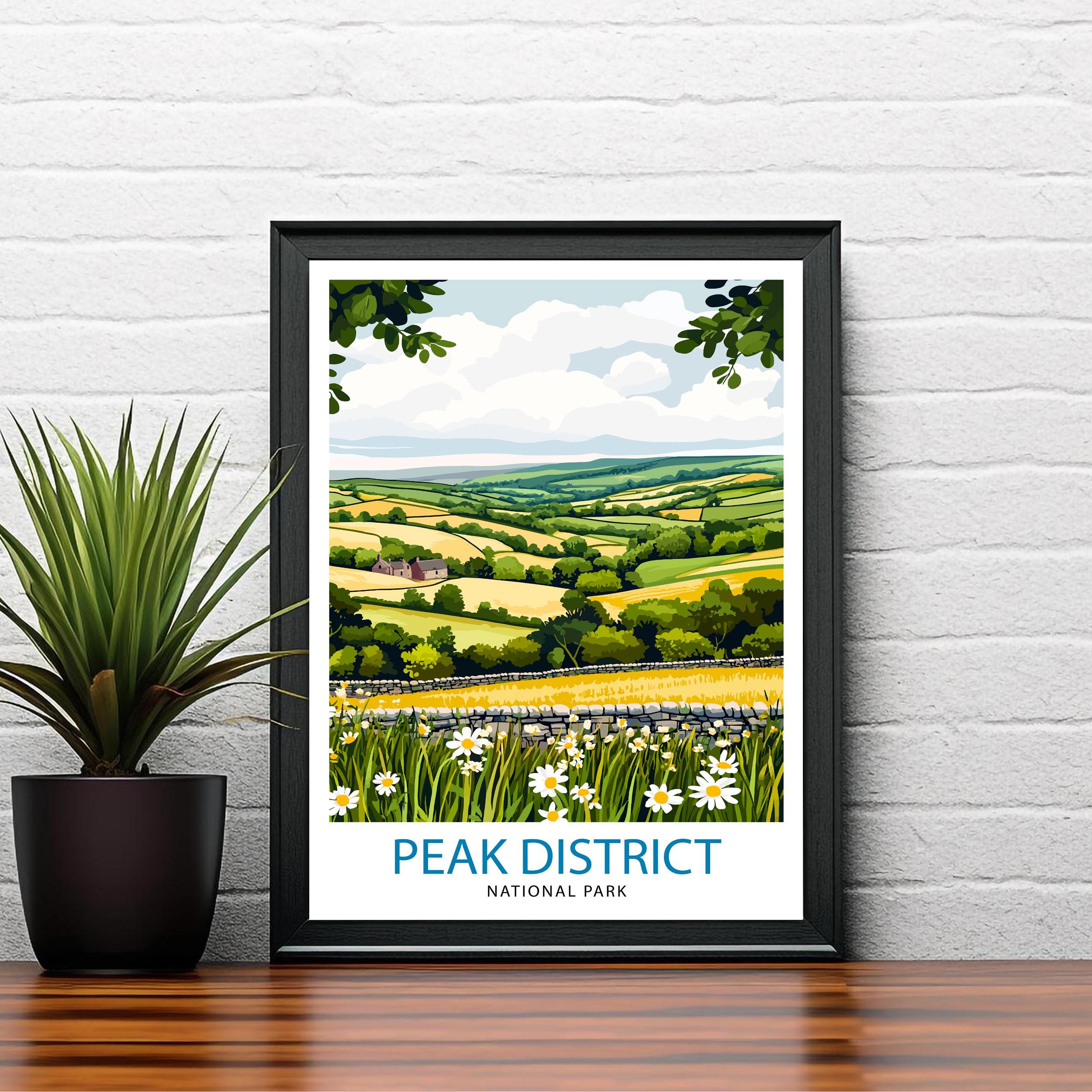 Peak District Travel Print | Peak District Art | Peak District Print | Landscape | Travel Poster | Peak District Poster