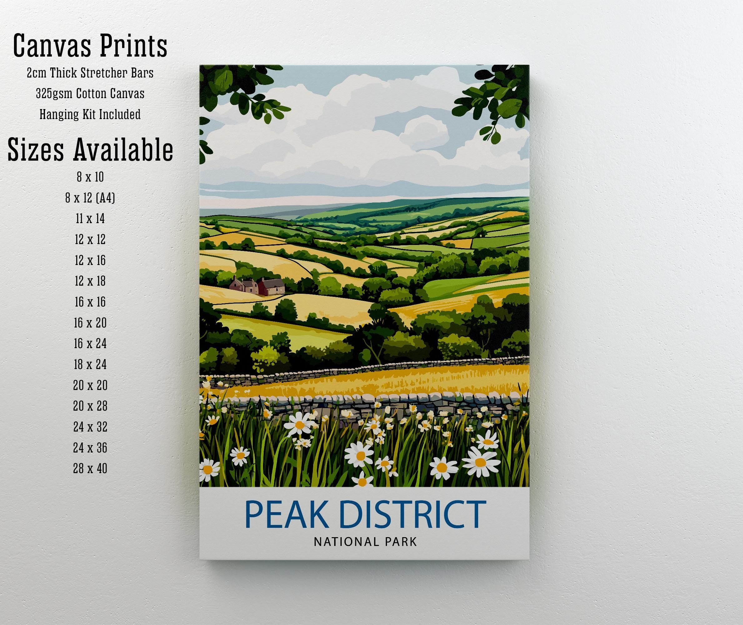 Peak District Travel Print | Peak District Art | Peak District Print | Landscape | Travel Poster | Peak District Poster