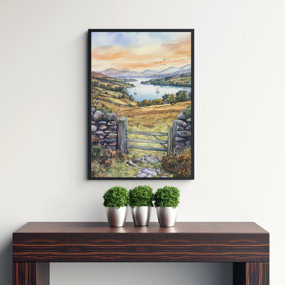 Lake District Watercolor Travel Print Wall Decor Wall Art Lake District Landscape Wall Hanging Home Décor British Countryside Gift Art