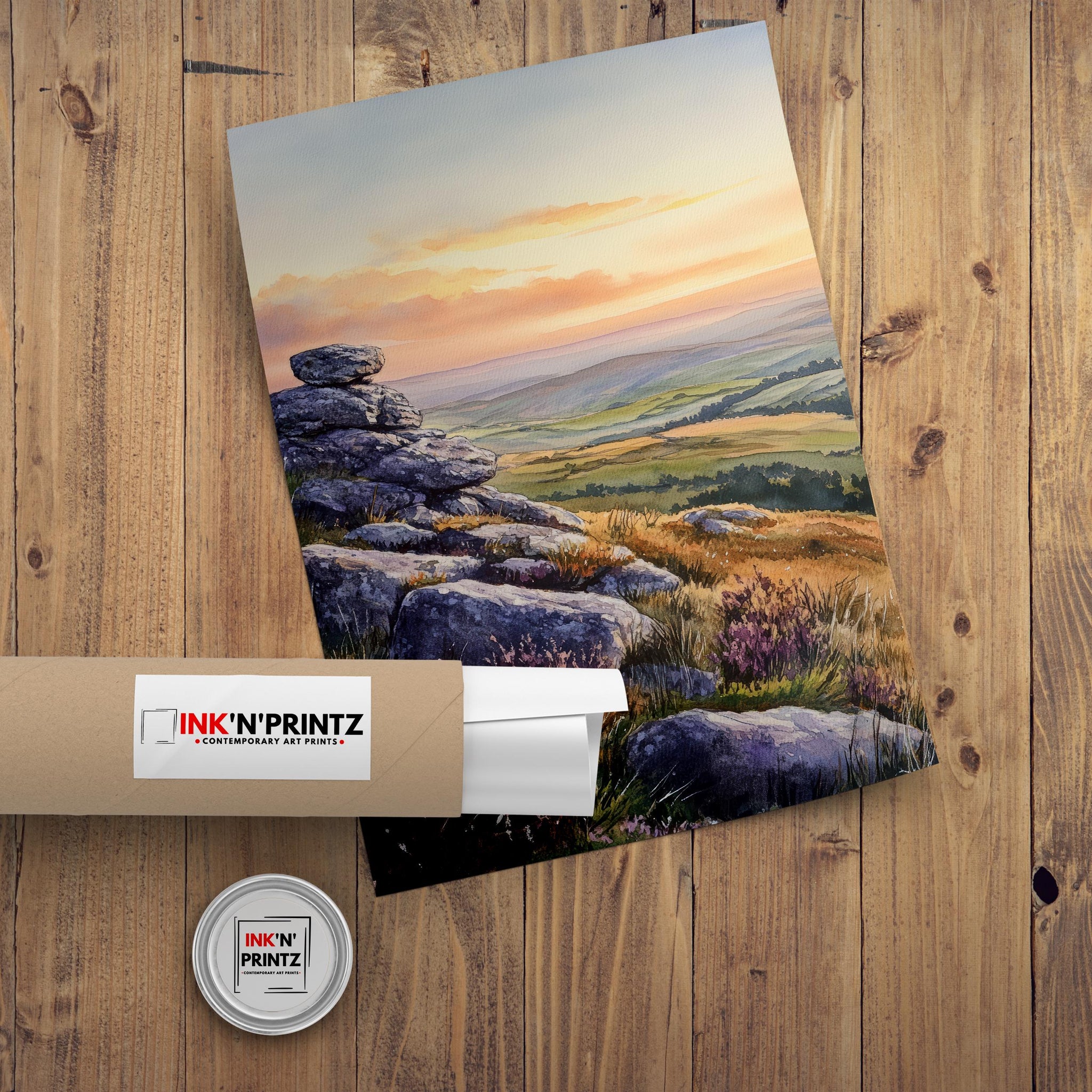 Peak District Watercolor Painting UK Landscape Art Peak District Print Scenic British Countryside Decor