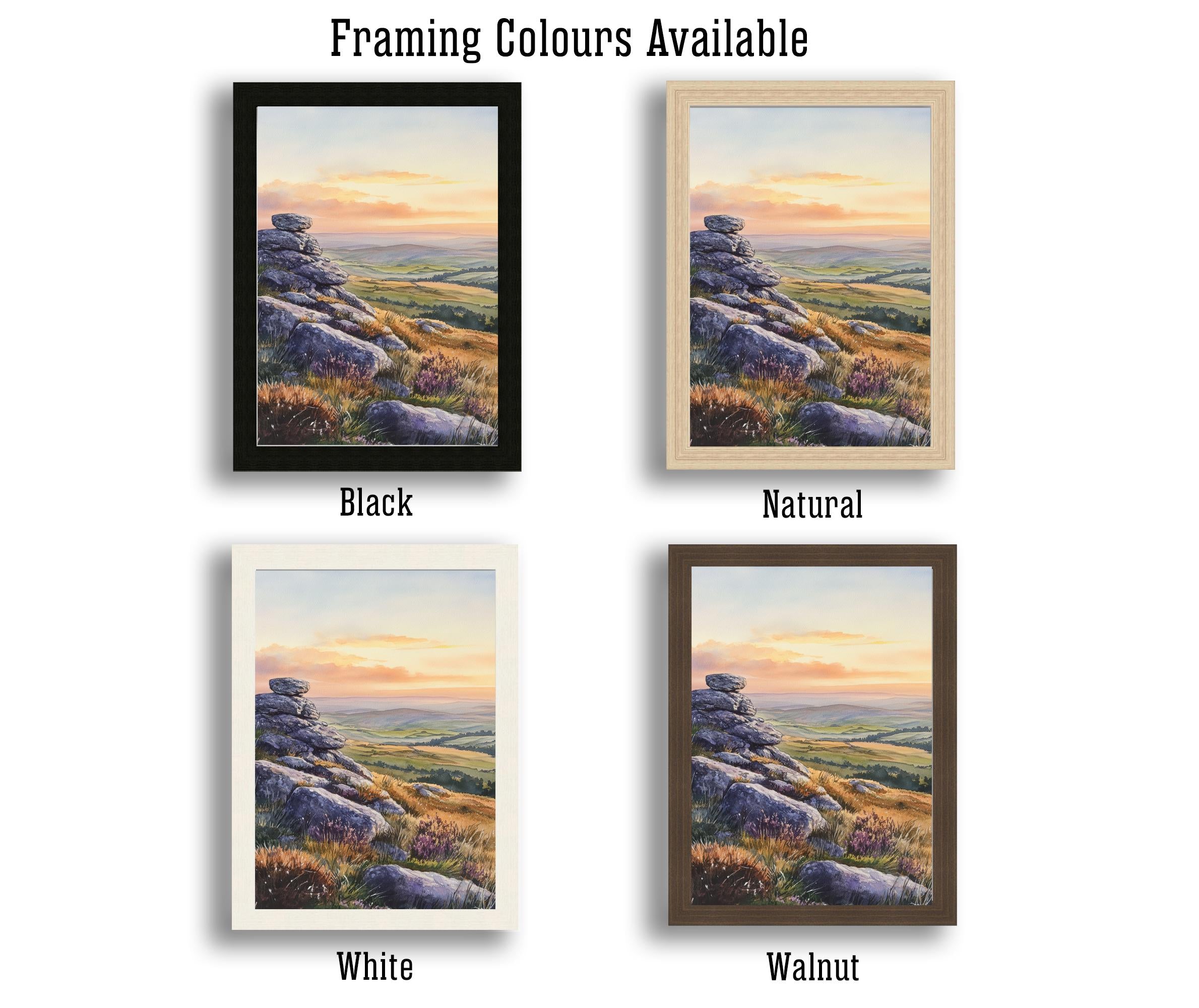 Peak District Watercolor Painting UK Landscape Art Peak District Print Scenic British Countryside Decor