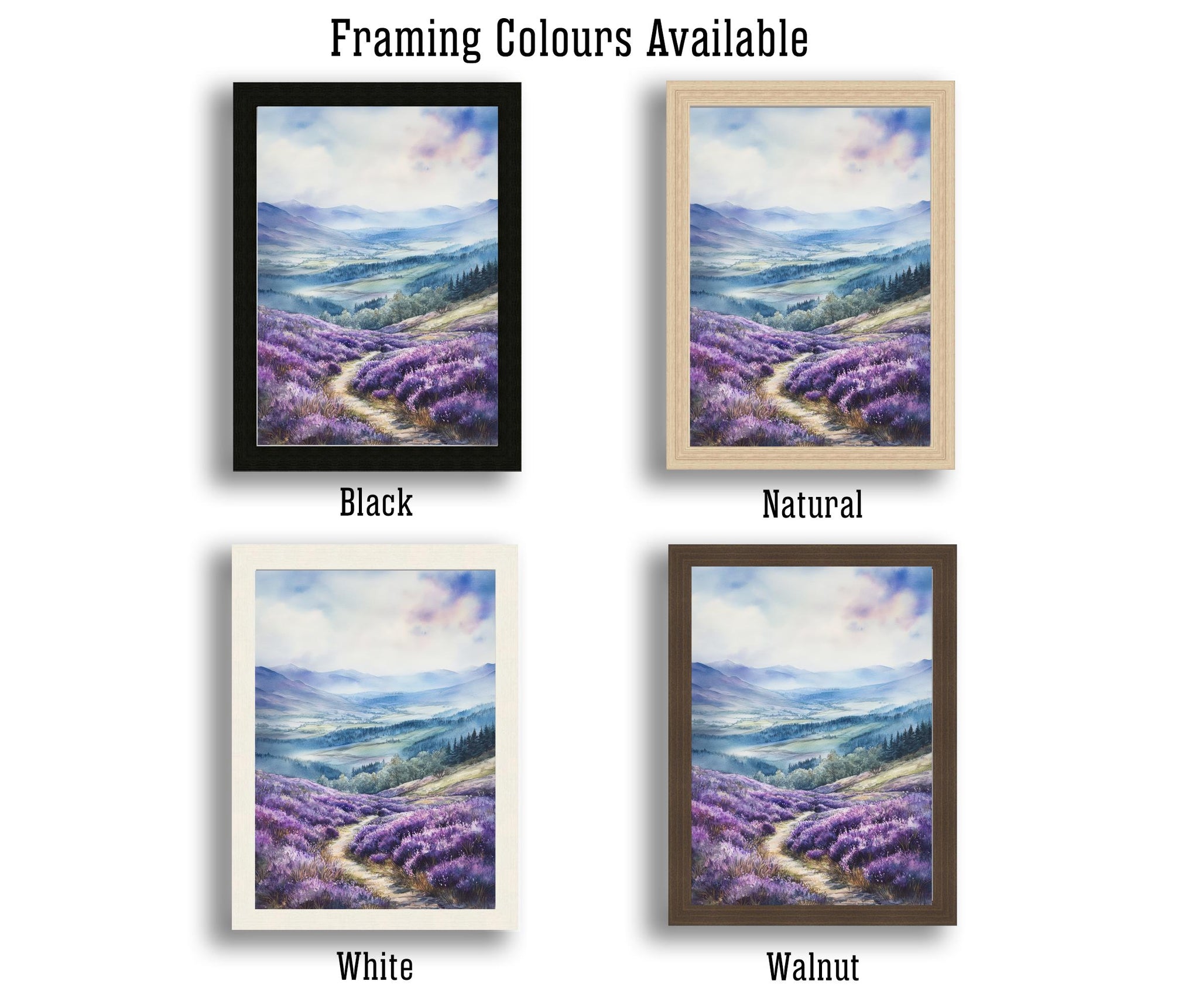Scottish Highlands Watercolor Painting Scotland Landscape Art Highland Print Scenic Scottish Watercolor Decor