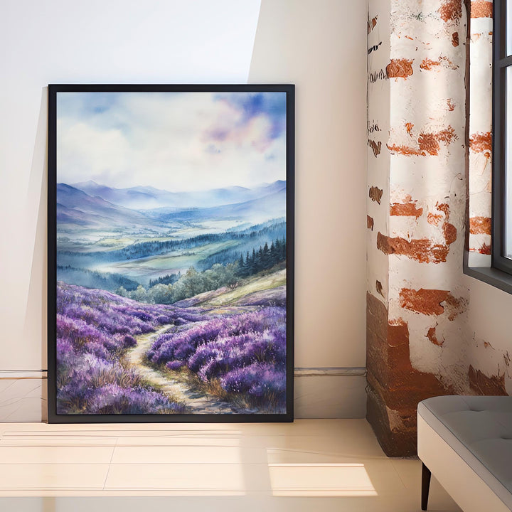 Scottish Highlands Watercolor Painting Scotland Landscape Art Highland Print Scenic Scottish Watercolor Decor